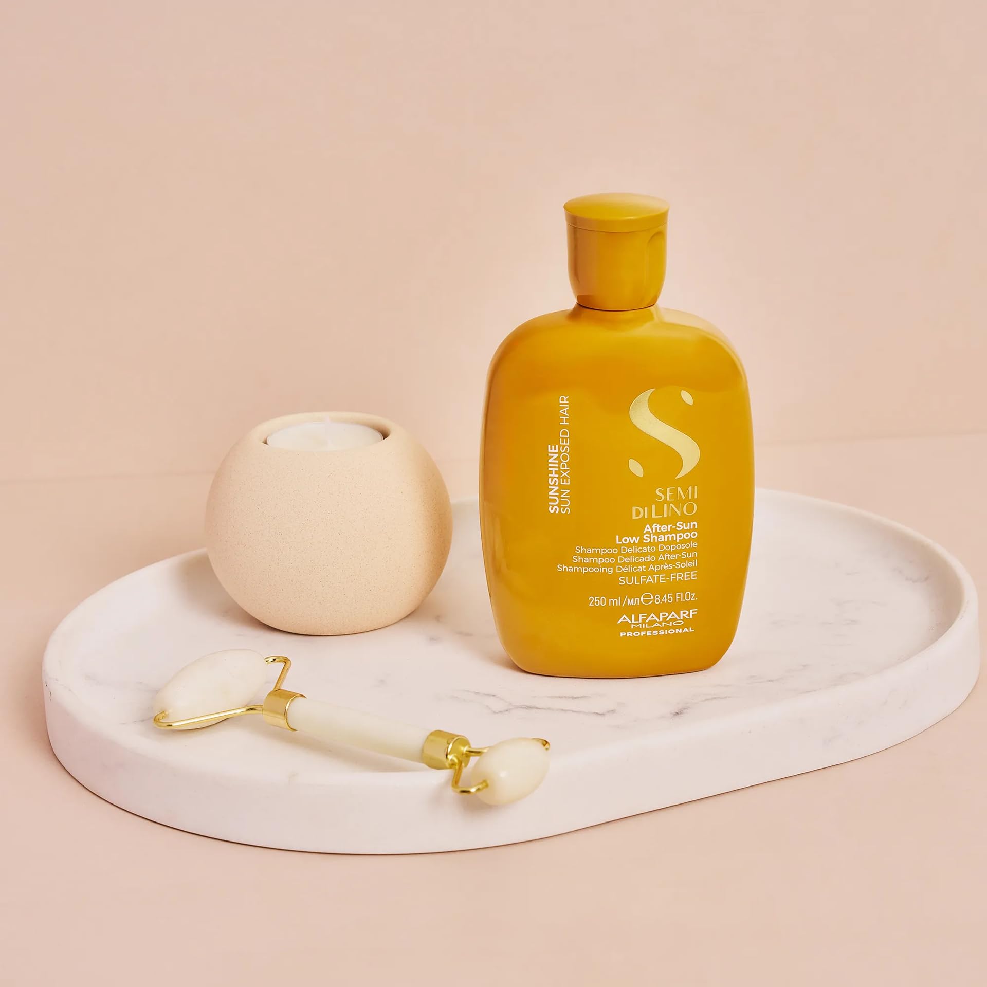 ALFAPARF MILANO Semi di Lino Sunshine Sulfate Free Shampoo - After Sun Shampoo - Chlorine Protection - Sun and Solar Protection - Vegan Formula - For Shiny, Silky, and Protected Hair