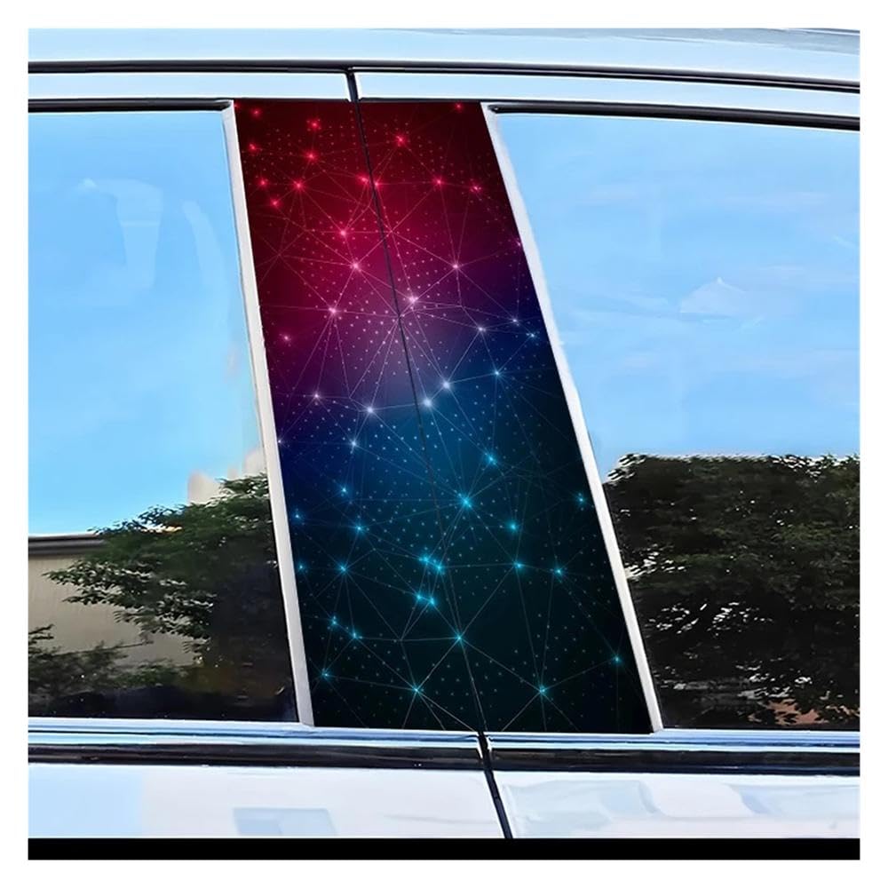 Body Parts 2pcs Car Door Pillar Decoration Sticker Geometric Starry Sky Pattern Scratch Resistant Film