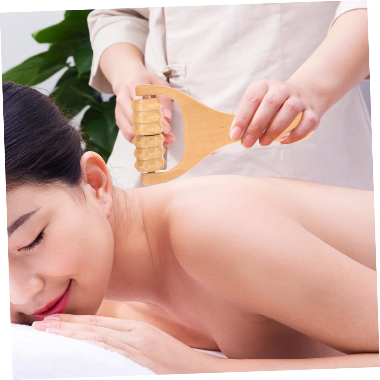 Mipcase 8 piezas Rodillo de Masaje de Madera Multifuncional para Pies Cuello Hombros y Espalda Masajeador Manual para Acupresión y Relajación Muscular Portátil