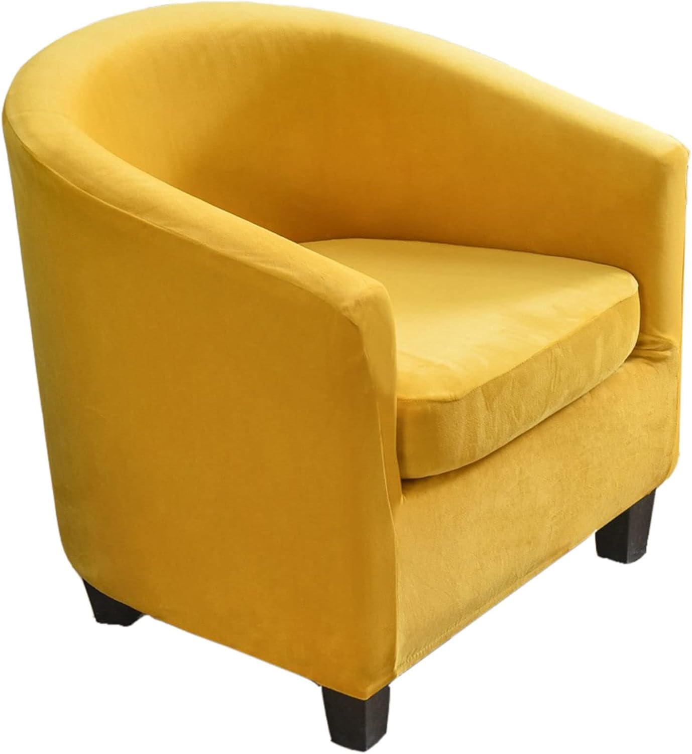 Funda elástica de terciopelo para sillón orejero club lavable paquete de 2