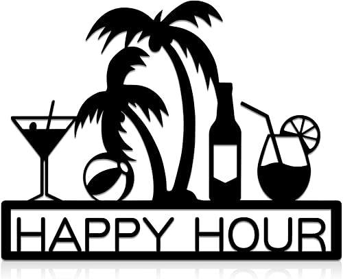 Arte de pared de barra de metal vintage, decoración de bar para el hogar, decoración rústica para interiores y exteriores, decoración de pared de