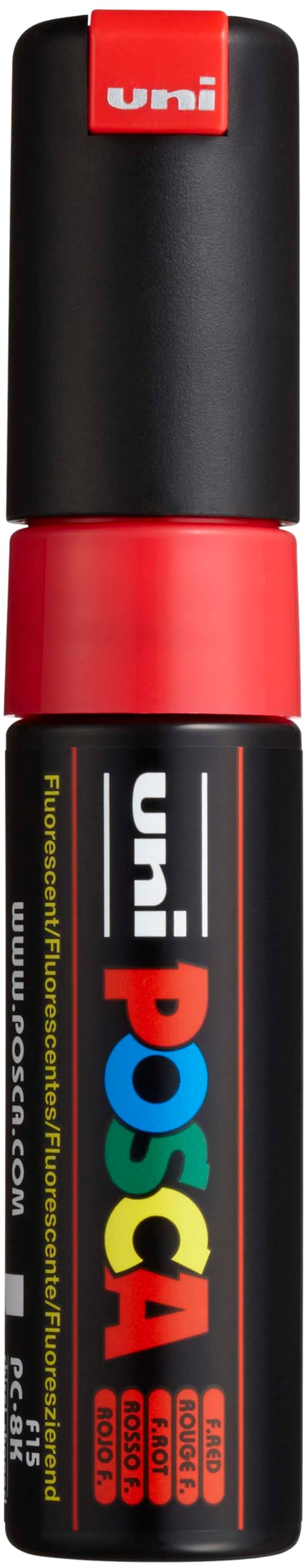 Uni-Ball Posca PC-8K Broad Chisel Tip Marker - Fluorescent Red