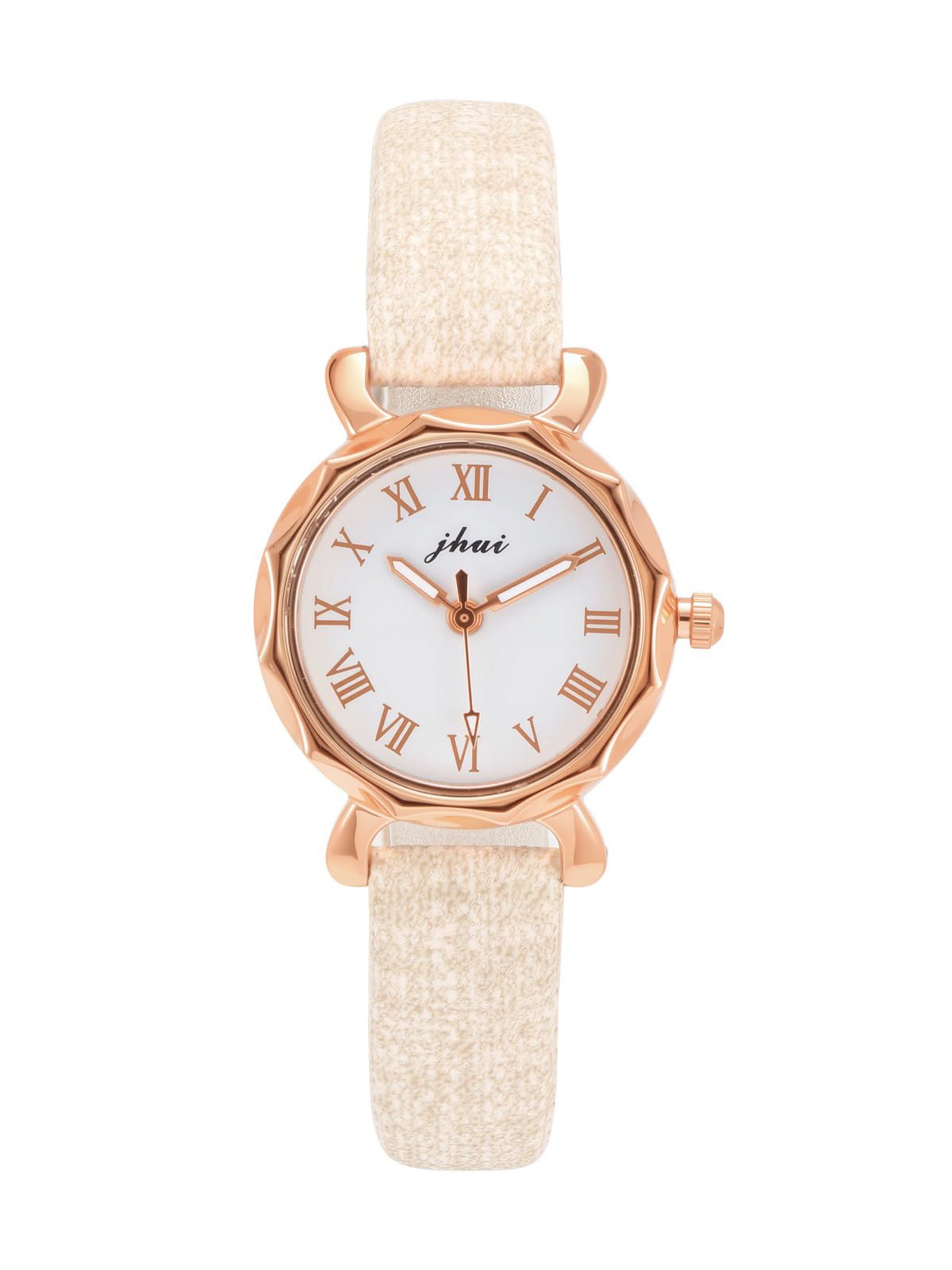 JSDDE Damen Armbanduhr Lederband Damenuhr Römischen Ziffern Analoges Quarzwerk Alltagsuhr Lässig Quarzuhr Kleideruhr für Damen Frauen
