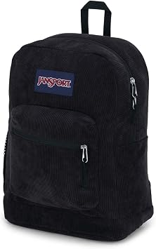 JanSport Cross Town Plus Remix Backpack - Padded Back Panel, Laptop Sleeve, and Front Pocket Organizer - Black Corduroy