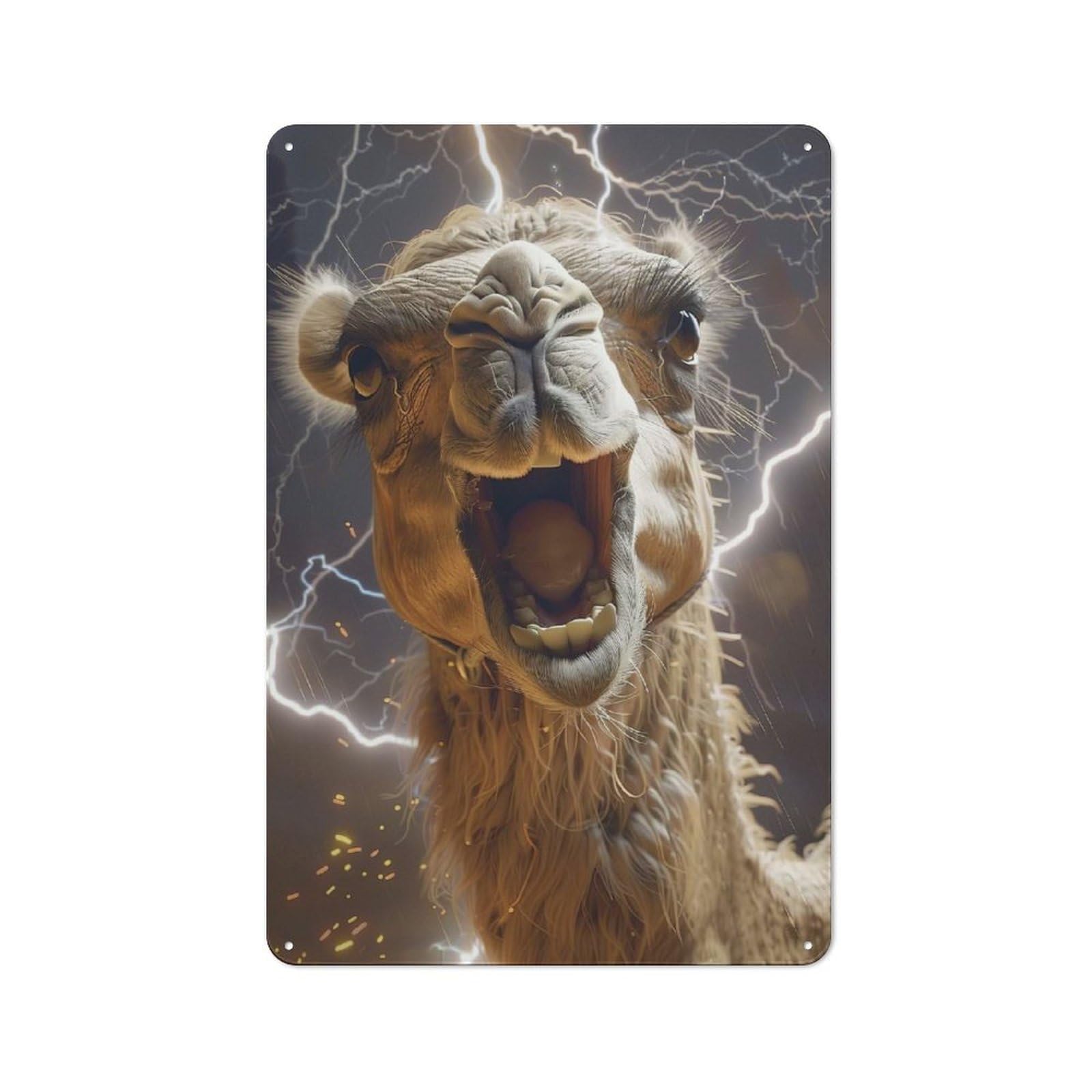 Junmoney Camel Lightning Metal Wall Decor Sign, Home Decor Sign For Country Kitchen, Porch Wall Or Utility Room, Gift For Mum, Friends Or Flower Lovers, 30X20cm