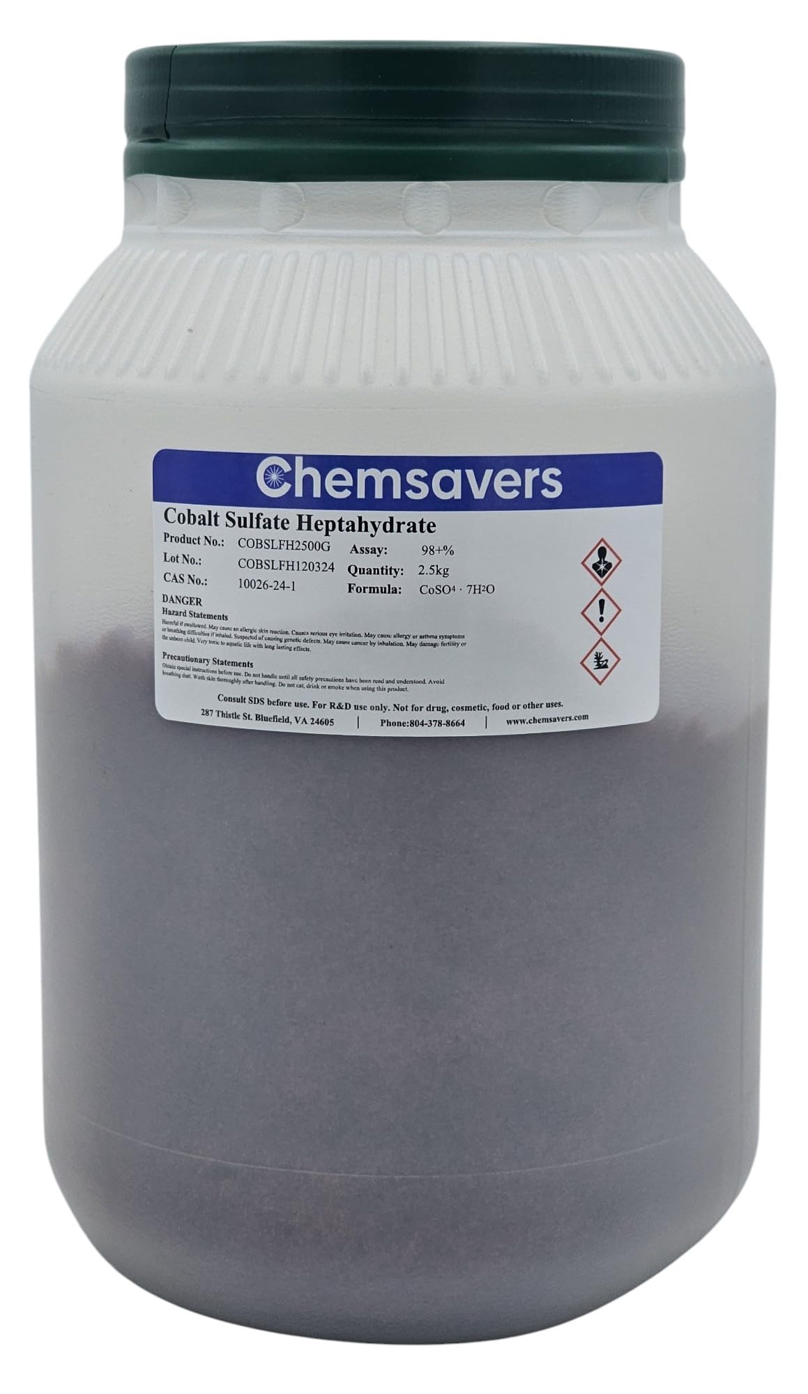 Cobalt Sulfate Heptahydrate, 98+%, 2.5kg