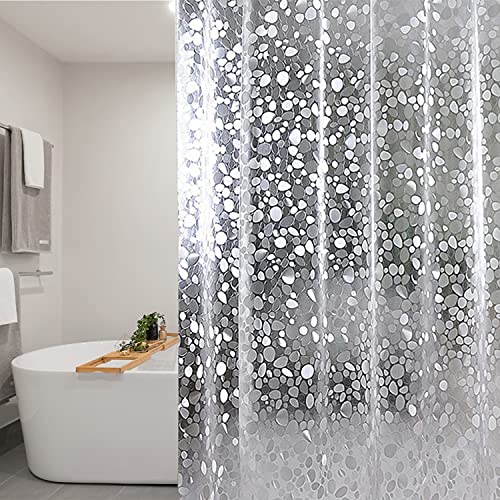 Trimming Shop 3D Pebbles Shower Curtain PVC Waterproof Bath Curtain