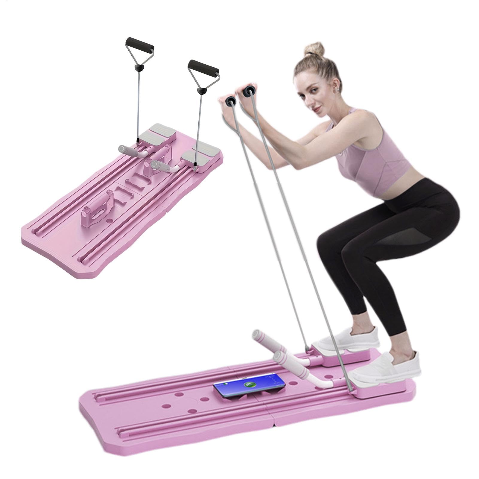 Pilates Reformer, attrezzo per allenamento addominali pieghevole, kit per pilates a casa, attrezzatura per esercizi in palestra per uomini e donne, tavola multifunzionale per fitness