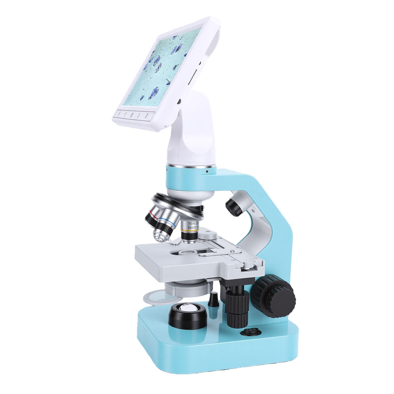 Yinhing Microscopio Binocular con Pantalla HD de 7 Pulgadas, Objetivos Acromáticos 4X 10x 40x, Diseñado para Observación de Semen, Ovulación de Perros, Fuente de Luz LED
