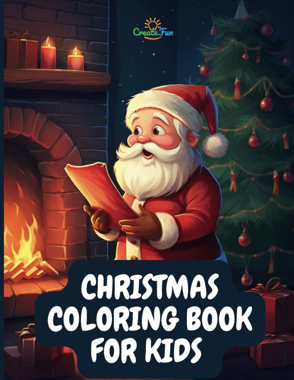 CreateFun Christmas Coloring Book for Kids, 20 Basic Coloring Pages for Kids ages 1, 2, 3, 4, 5 years old (CreateFun Christmas Coloring Series)
