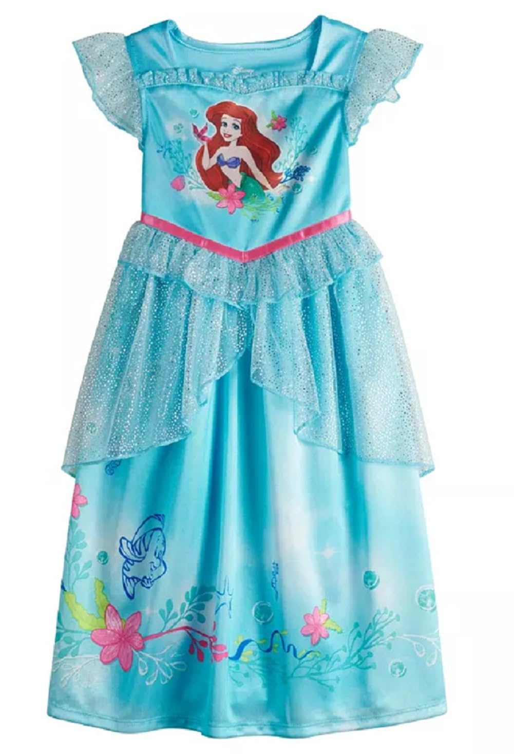 Disney Girls' Fantasy Gown Nightgown, 3T, Ariel Toddler