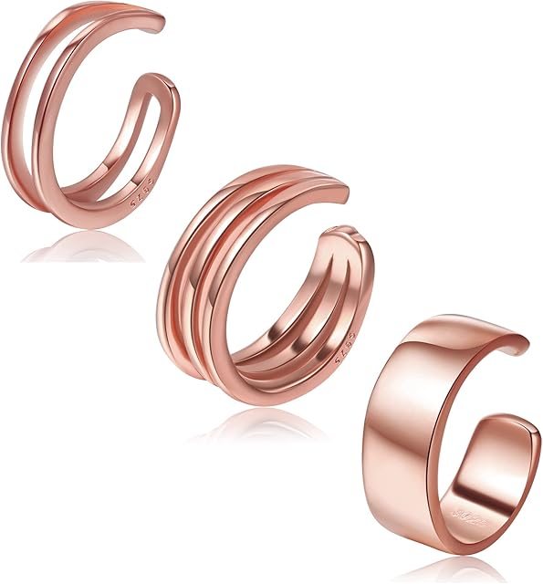 CHIC & ARTSY Cuff Earrings 925 Sterling Silver Ear Cuff Earrings Non-Piercing Fake Helix Cartilage Cuff Earrings Various Styles Conch Ear Cuffs Fine Jewelry for Women Man