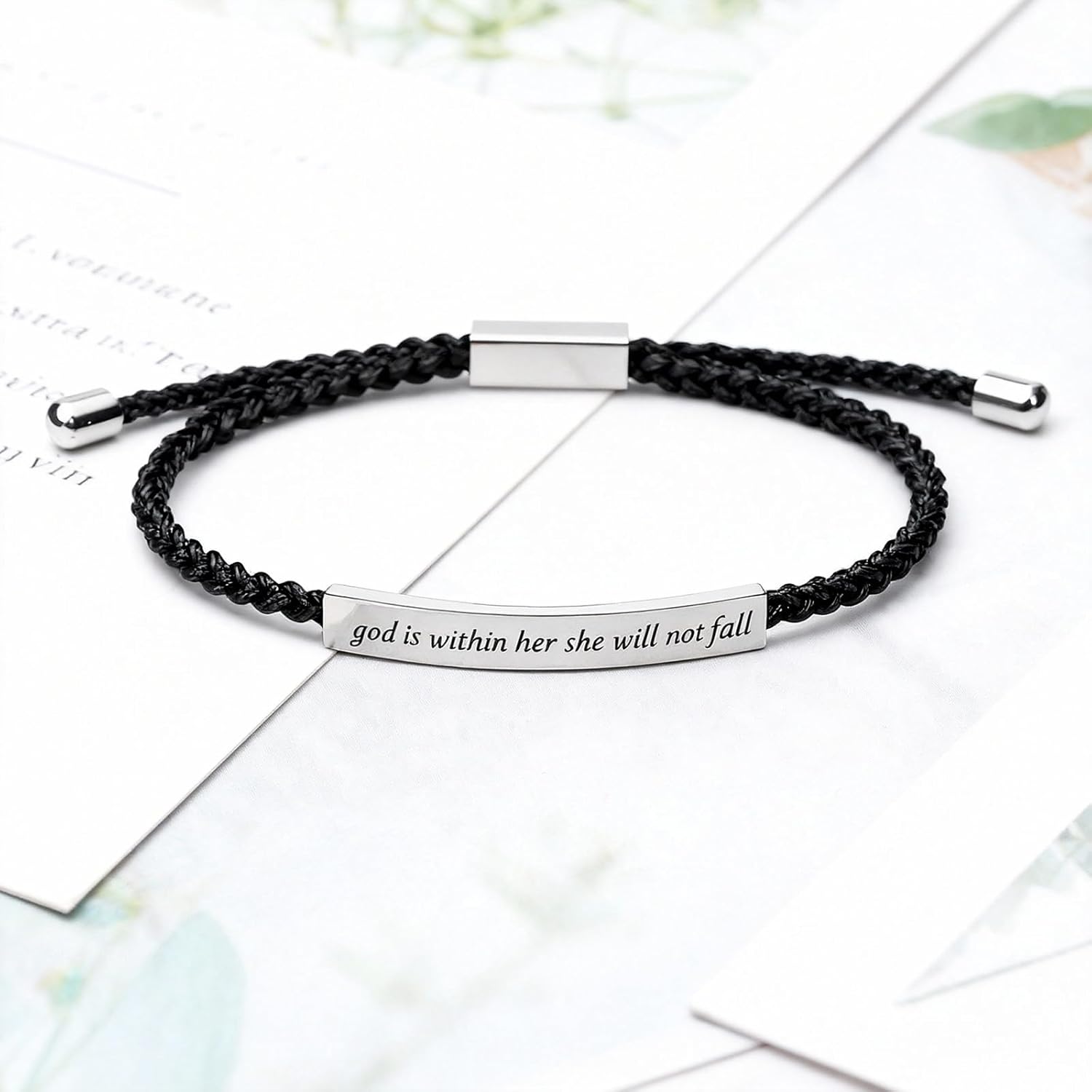 God Is Within Her She Will Not Fall Bracelet Bible Verse Bracelets Psalm 23 Bracelet Inspirational Christian Faith Gifts for Women Trendy - Image 5