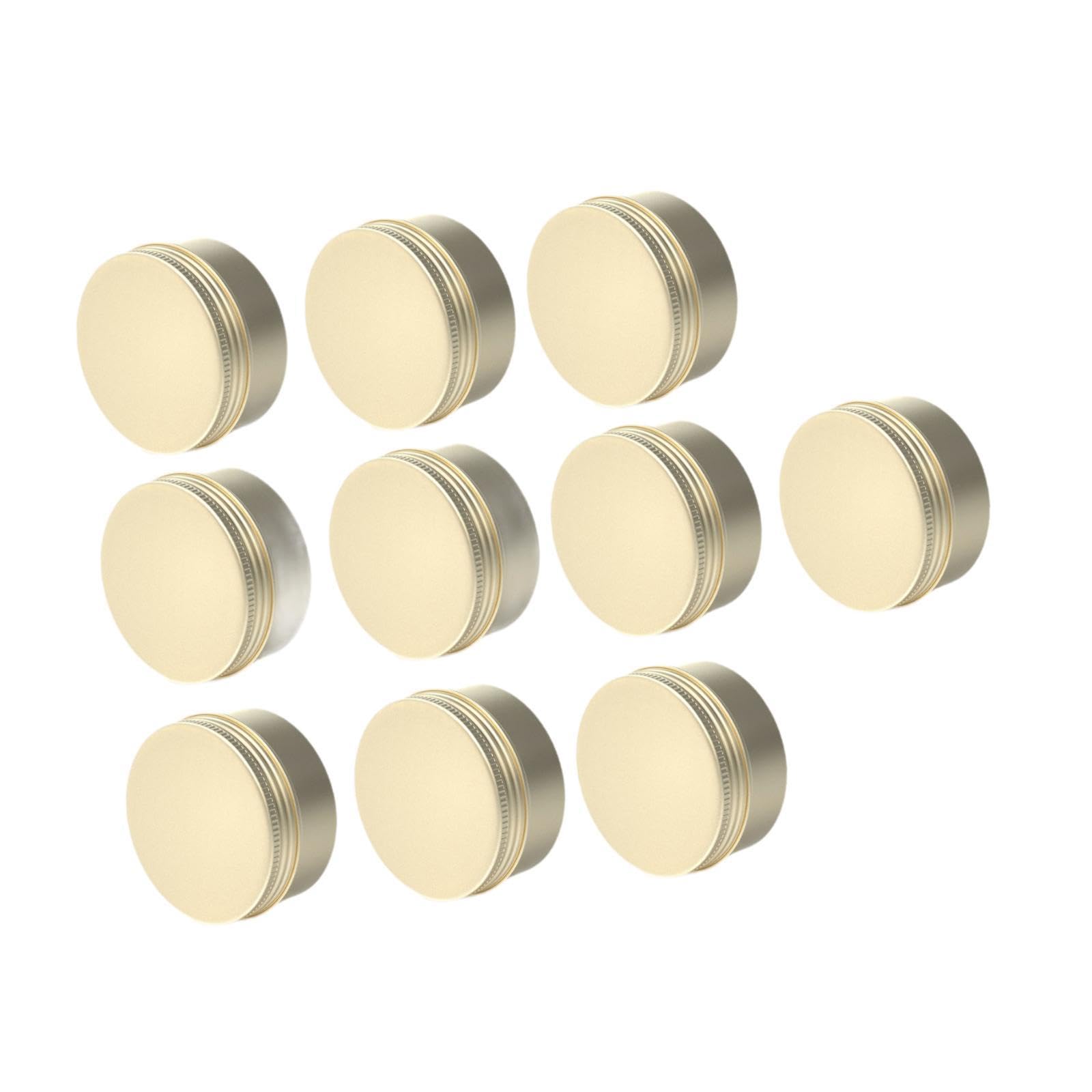 HEAVENGLOW 10x Tea Storage Case Jars Empty Cosmetic Containers for Cream Lip Balm Salve Gold|10 Aluminum Tin Jars-image-21