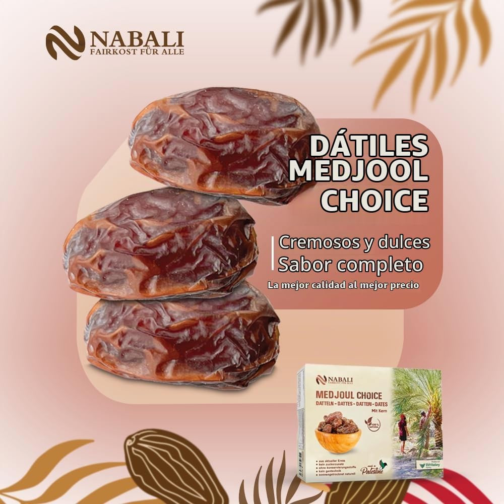 NABALI ALIMENTO DE COMERCIO JUSTO PARA TODOS Dátiles Khudri I Productos de calidad-100% natural aromático fresco oriental & vegano I Dátiles Khudri con sabor a miel & caramelo I Origen:Qassim (1 kg)