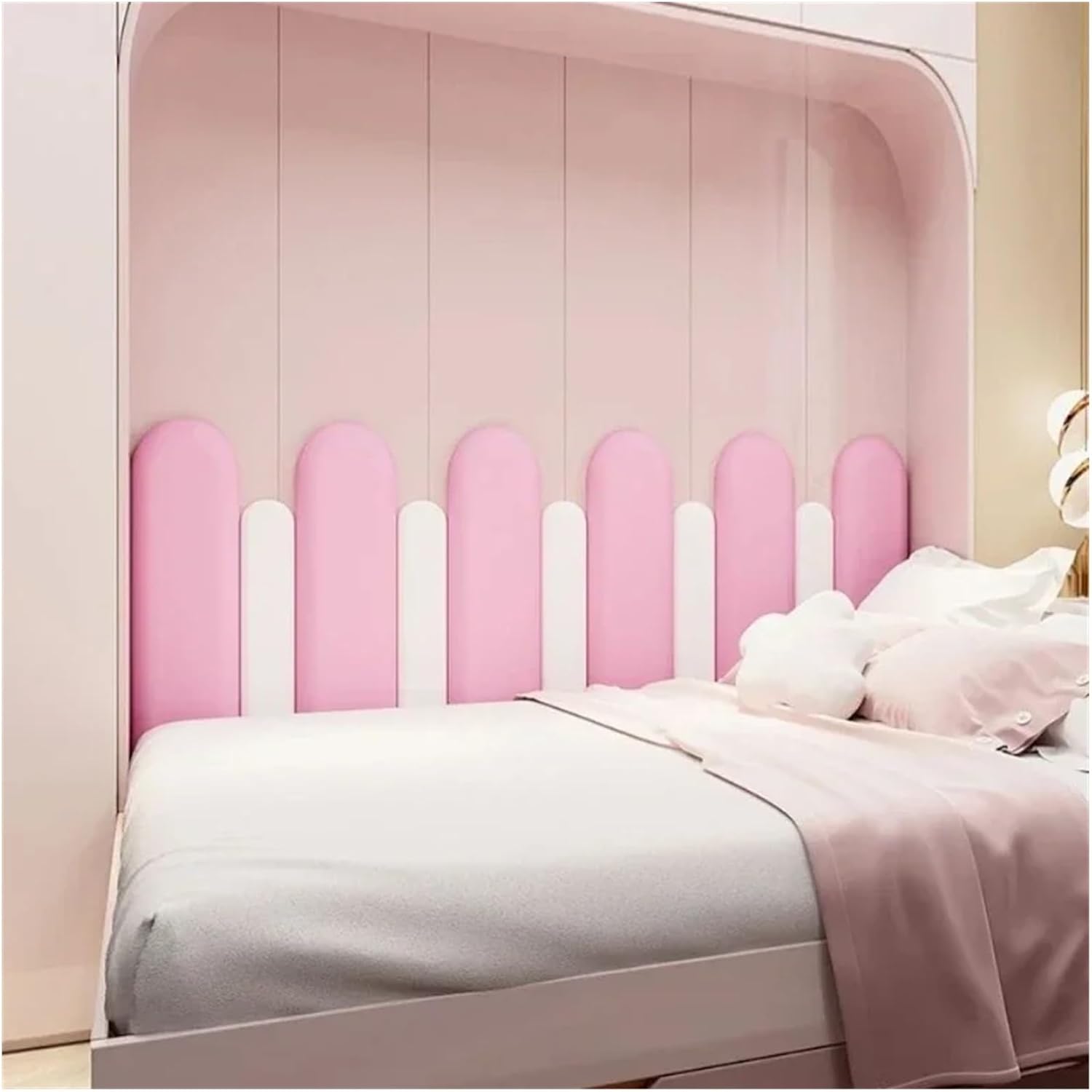 LYXPEIJIAN 3D ウォールステッカー ベッド ウッド ヘッドボード 90 135