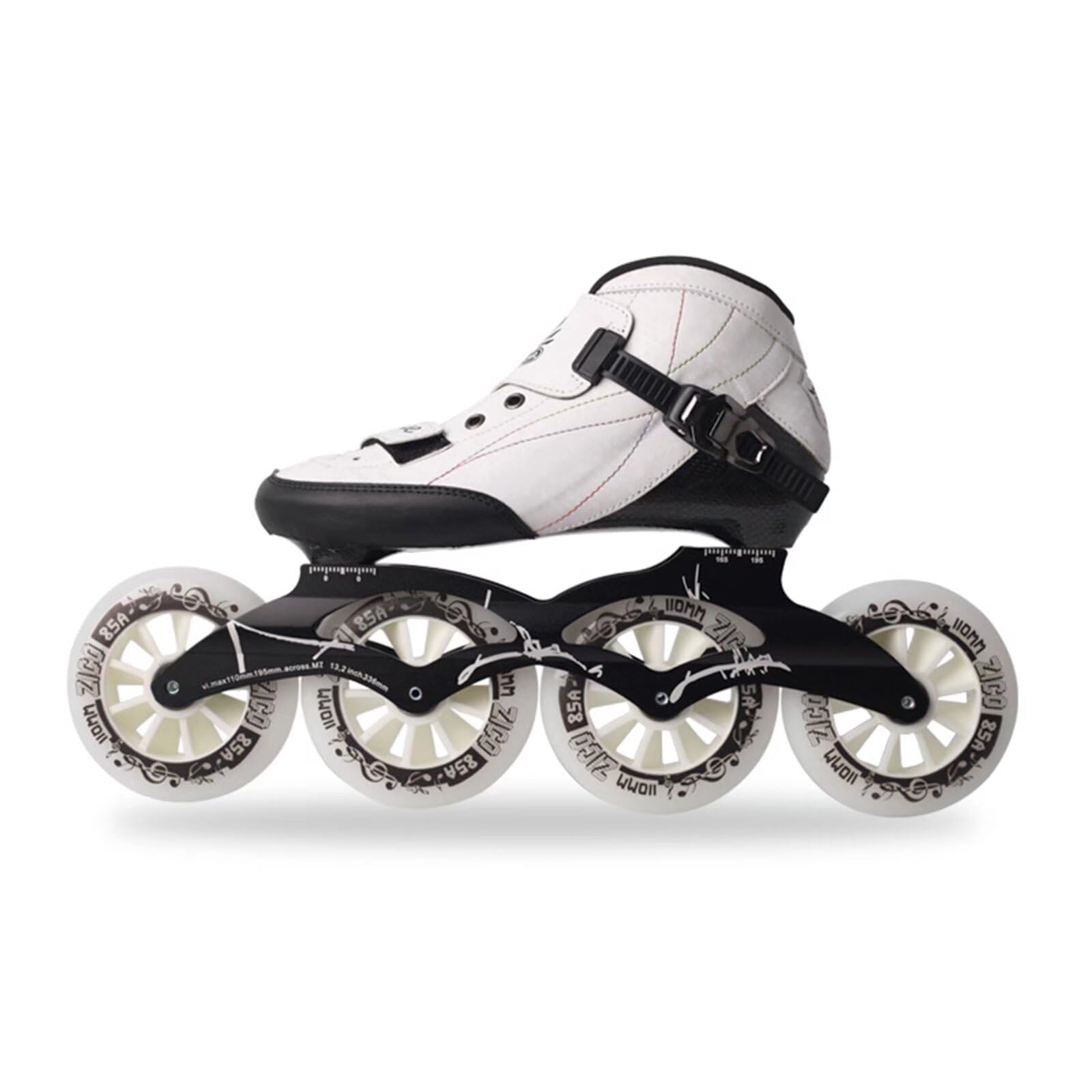 Unisex Professional Inline Skates, Carbon Fiber Racing Boot with 4 Rubber Wheels, Speed & Fitness Skates for Adults