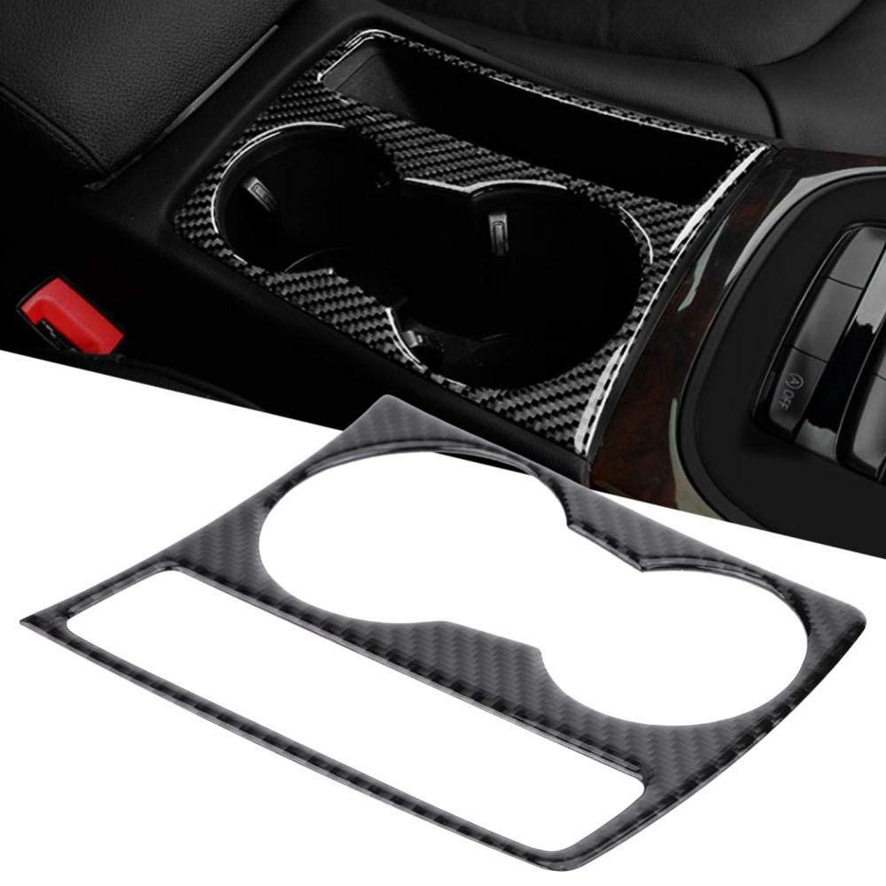 KIMISS Carbon Fiber Car Center Console Water Cup Holder Panel Cover Trim for B8 2009-2015