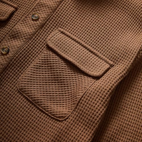 Mens Shirts Casual Button Down I Waffle Weave Magnetic Adaptive Clothing for Men with Dual Oversized Pockets4