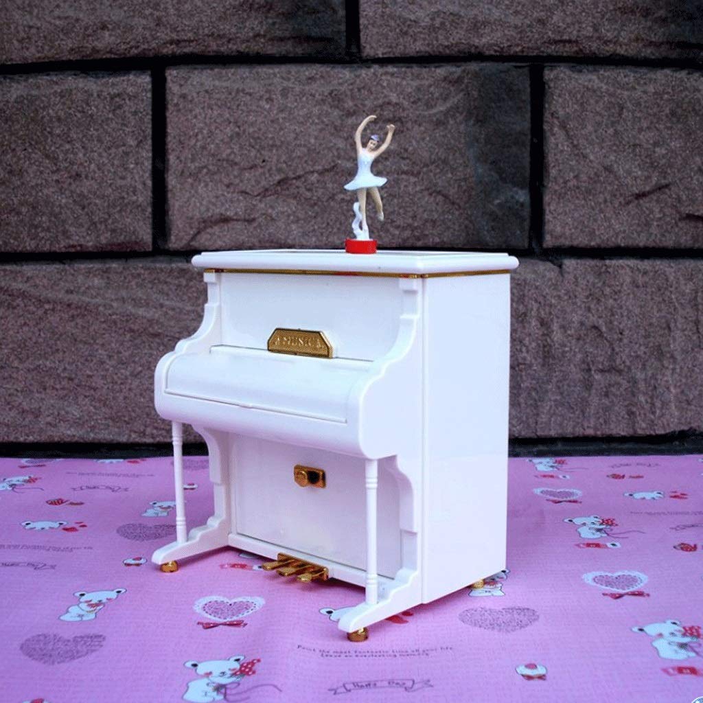 Caja de música Blanca de Moda, Caja de música de Piano, Caja de música de Ballet para niña, Regalo de cumpleaños