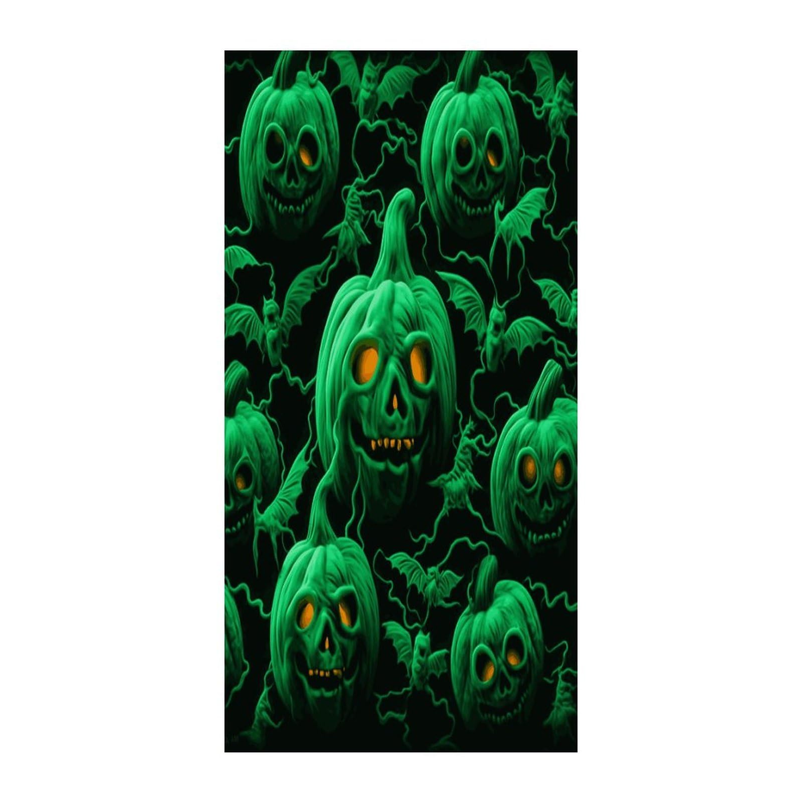 Fekiloot Style Green Ghost Horror Halloween Pumpkin Door Curtain Room Divider Curtains