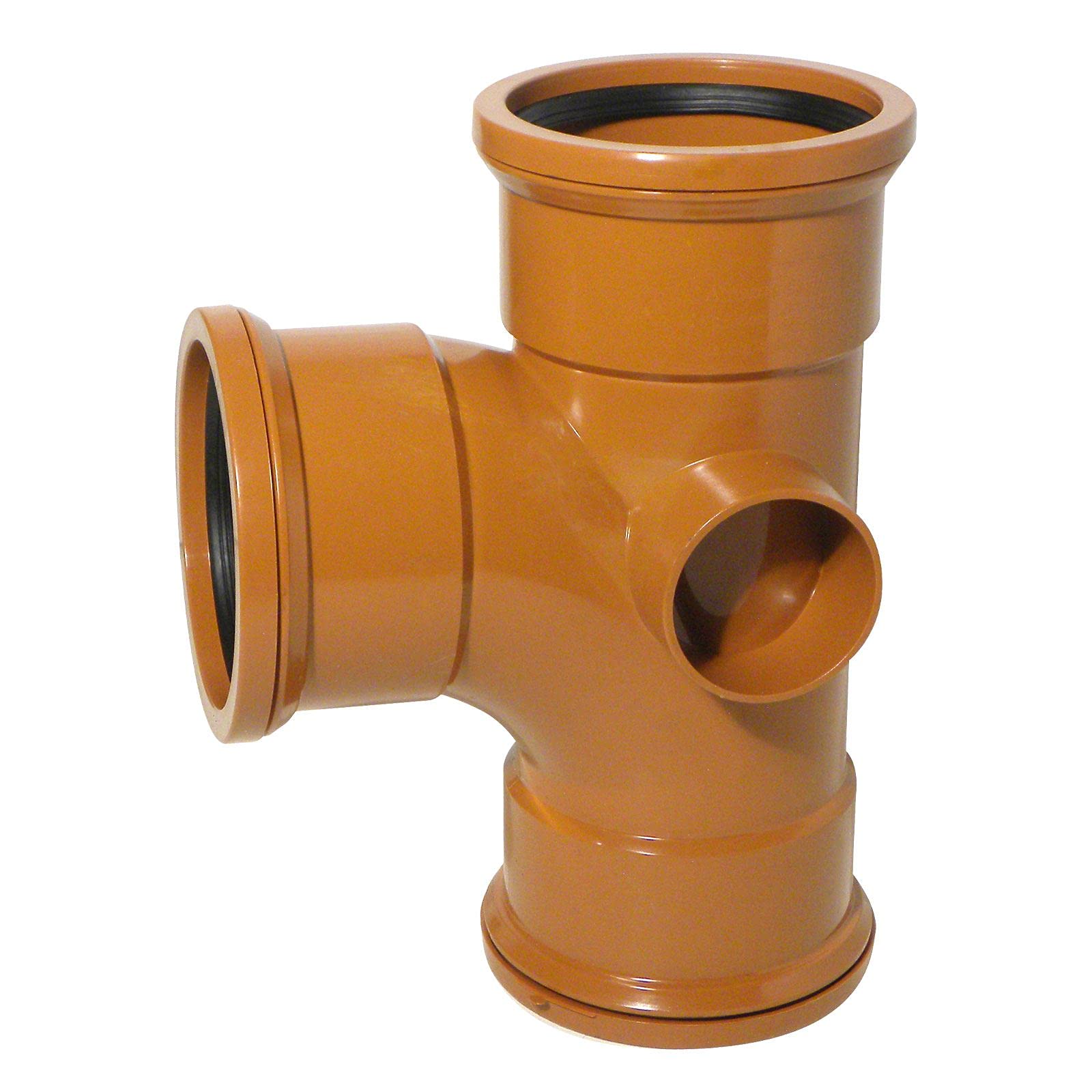 90ยฐ Junction (Triple Socket with Twin Boss) 110mm Underground Drainage Pipe Fittings Bend Trap Gulley Socket Grid Coupler