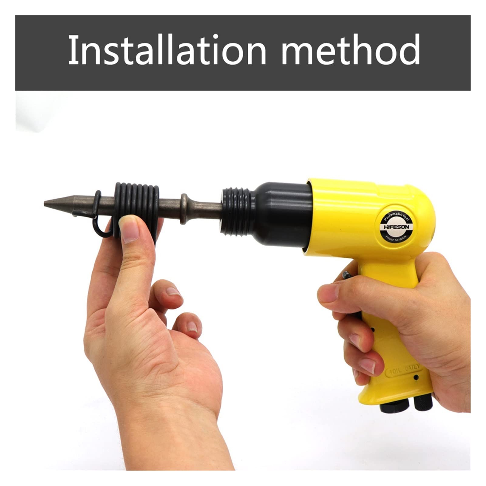 120mm Air Hammer Professionelle Handheld Pistolen Gas Schaufeln Kleiner Rostentferner Pneumatische Werkzeuge mit 4 Meißel Set Abplatzendes Nieten | Derusting head