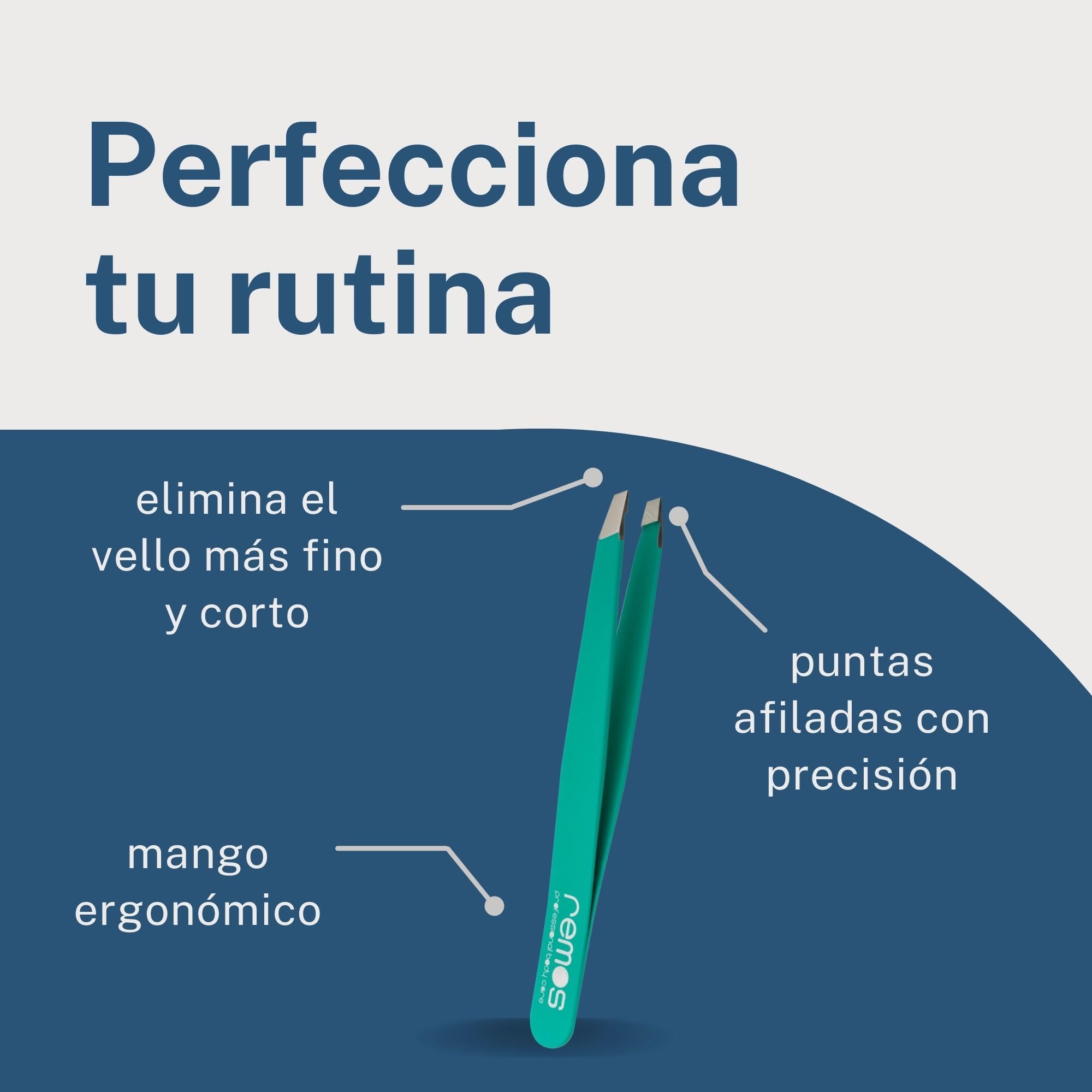 REMOS Pinzas de acero inoxidable para cejas que eliminan pelos más finos verde — view 3