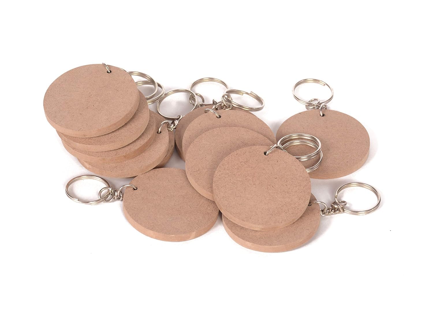 abbzone diy mdf key chains | mdf plain wooden circle shaped key chains for painting | wooden sheet for craft | set of 20 |2 in x 2 in | for resin art work, craft & decoration | round
