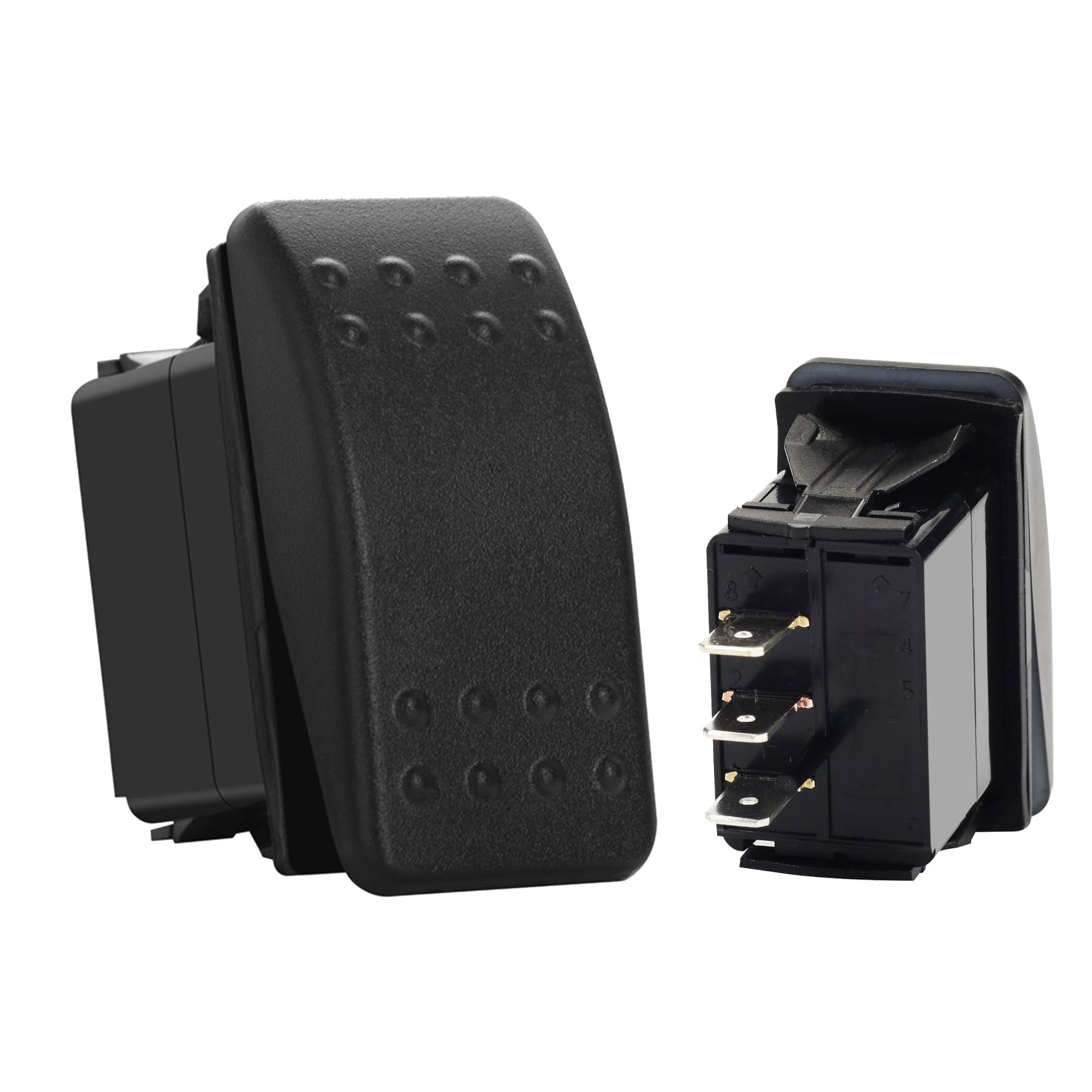 Keenso 12-24V Marine Rocker Switch With Blue LED - Round Dash Toggle Switch For Car, RV, Boat Applications