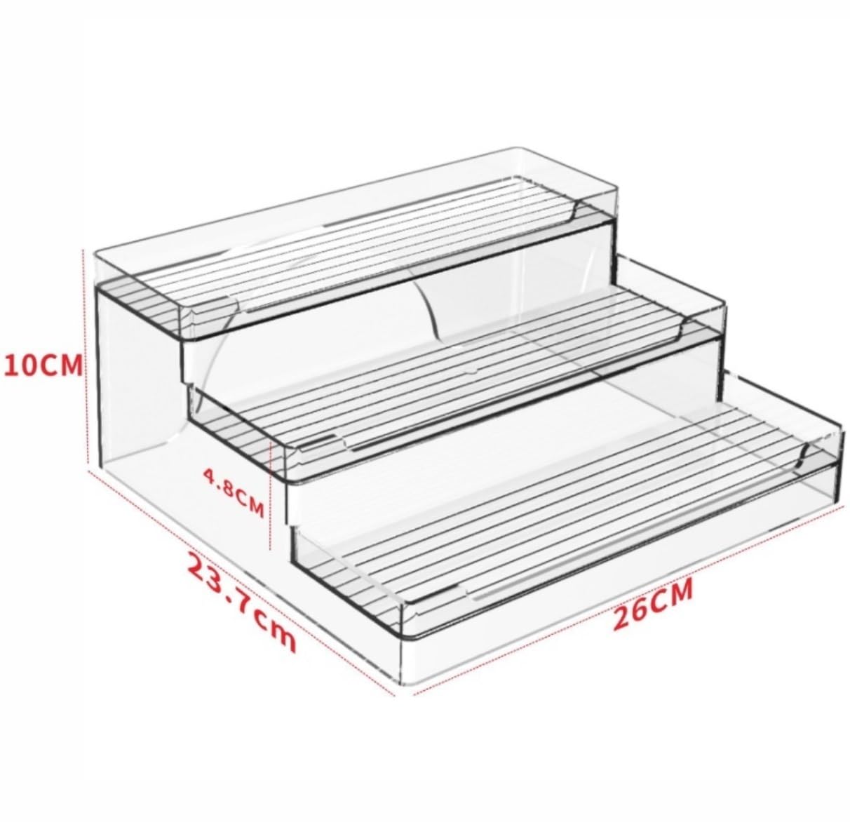 Especiero Estanteria Cocina Estante De Especias De Cocina De 3 Niveles, Soporte Acrílico Transparente Para Especias, Organizador De Almacenamiento Para Armario, Estante De Despensa Organizador Especia