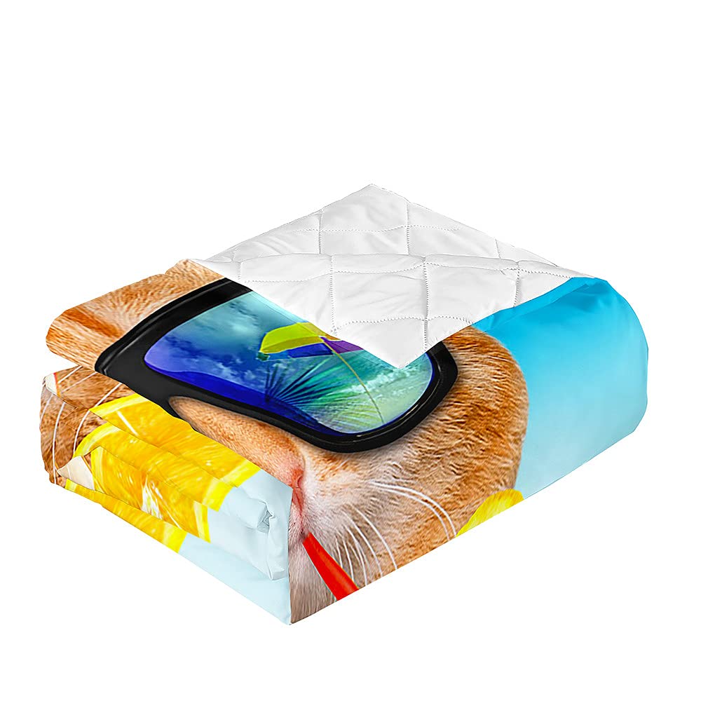 Chickwin Couvre Lit Matelassée, 3D Réversible Galaxie Doux Microfiber