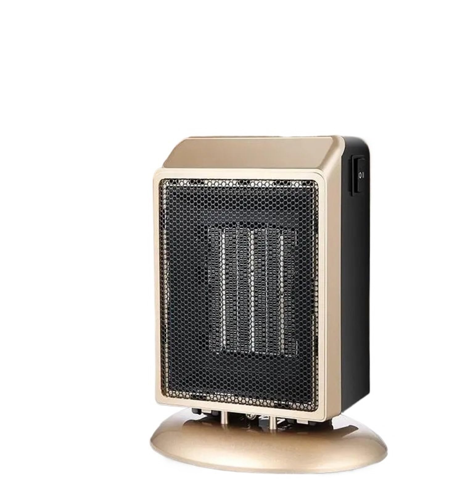 Calefactor eléctrico portátil PTC mini con ventilador cerámico de 900 W, con ciclo de ahorro de energía, for habitación inteligente, hogar y oficina. Para dormitorio en casa(Golden)
