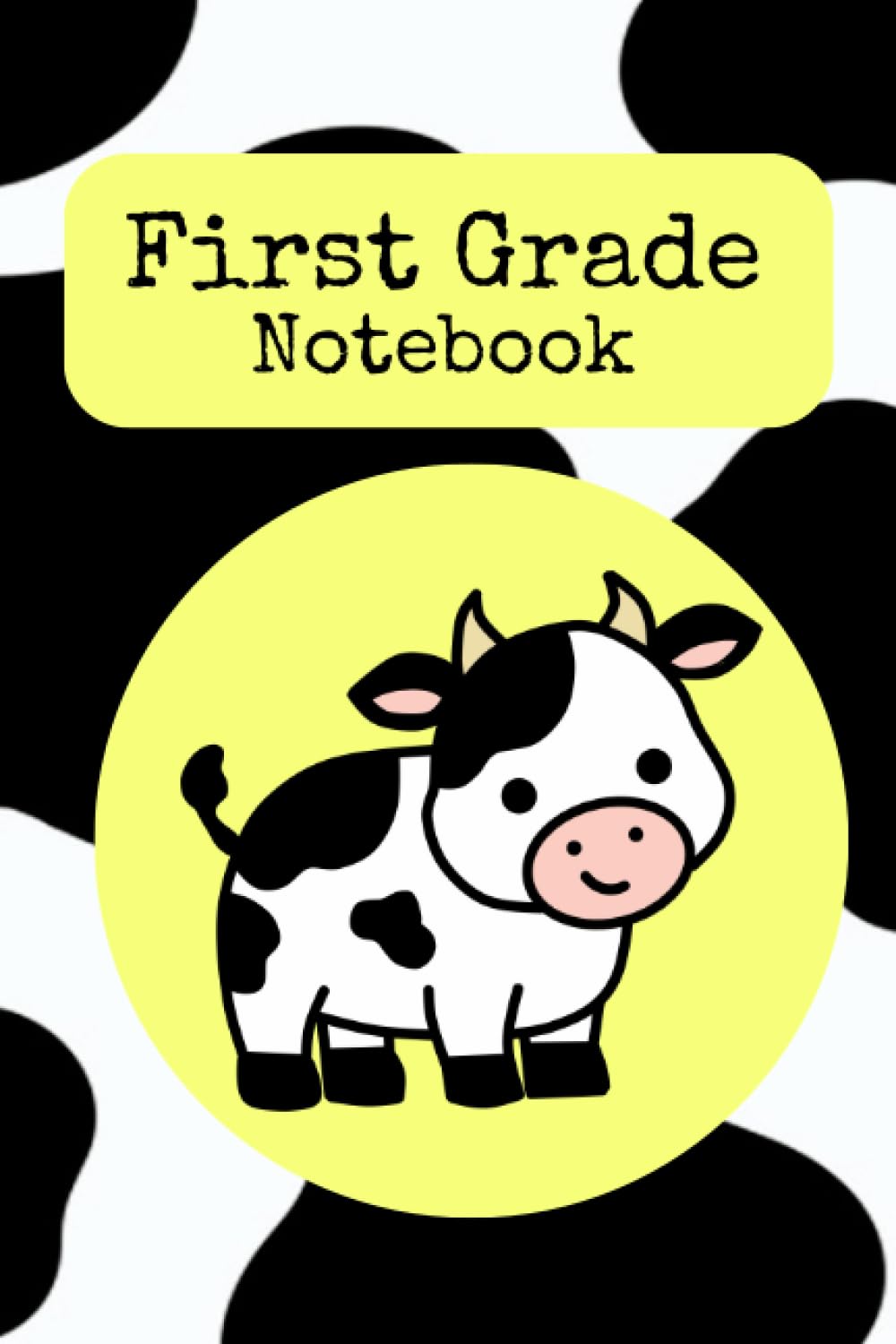 First Grade Notebook: 6x9" Paperback Journal, 120 Lined Cow Themed Pages, Homeschool Journal