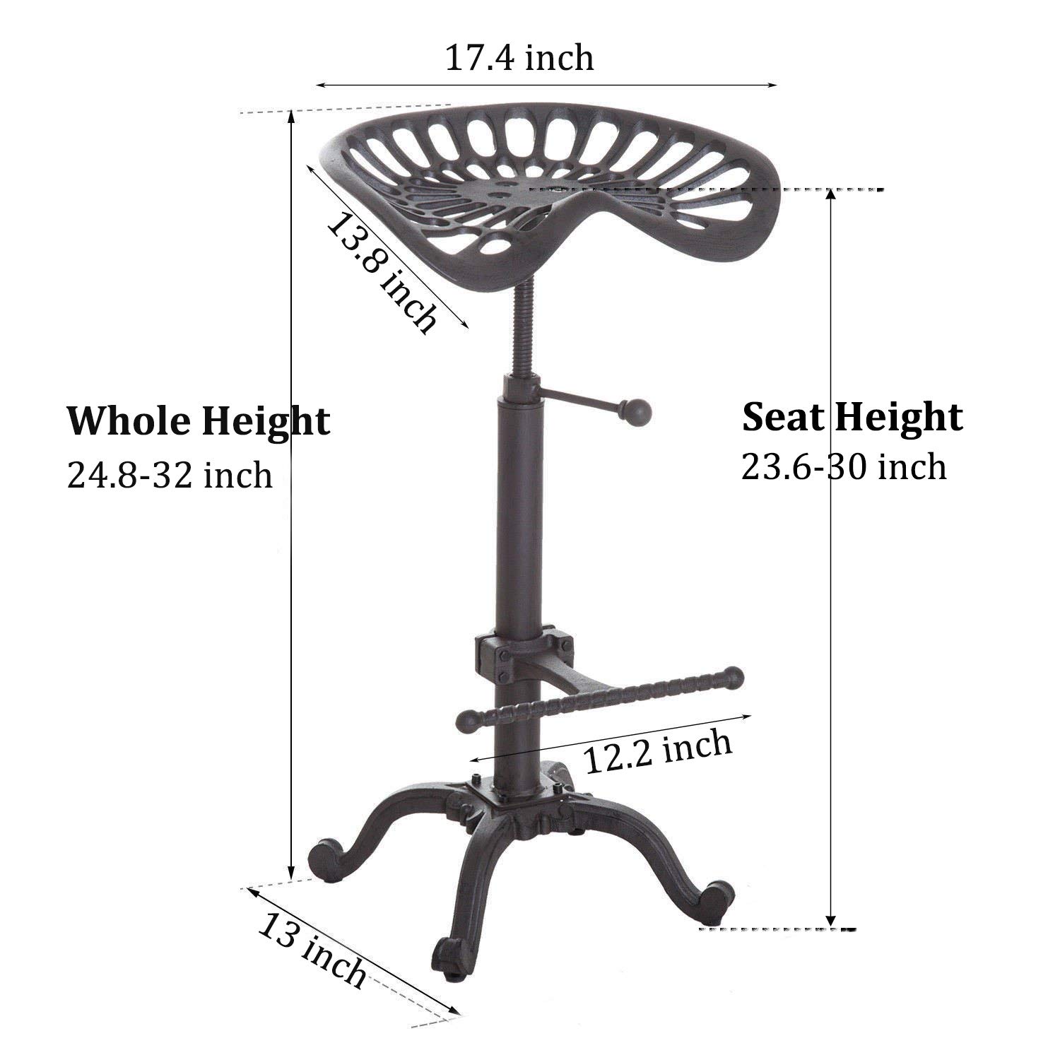 Buy LOKKHAN Industrial Bar StoolCast Iron Tractor SeatSwivel