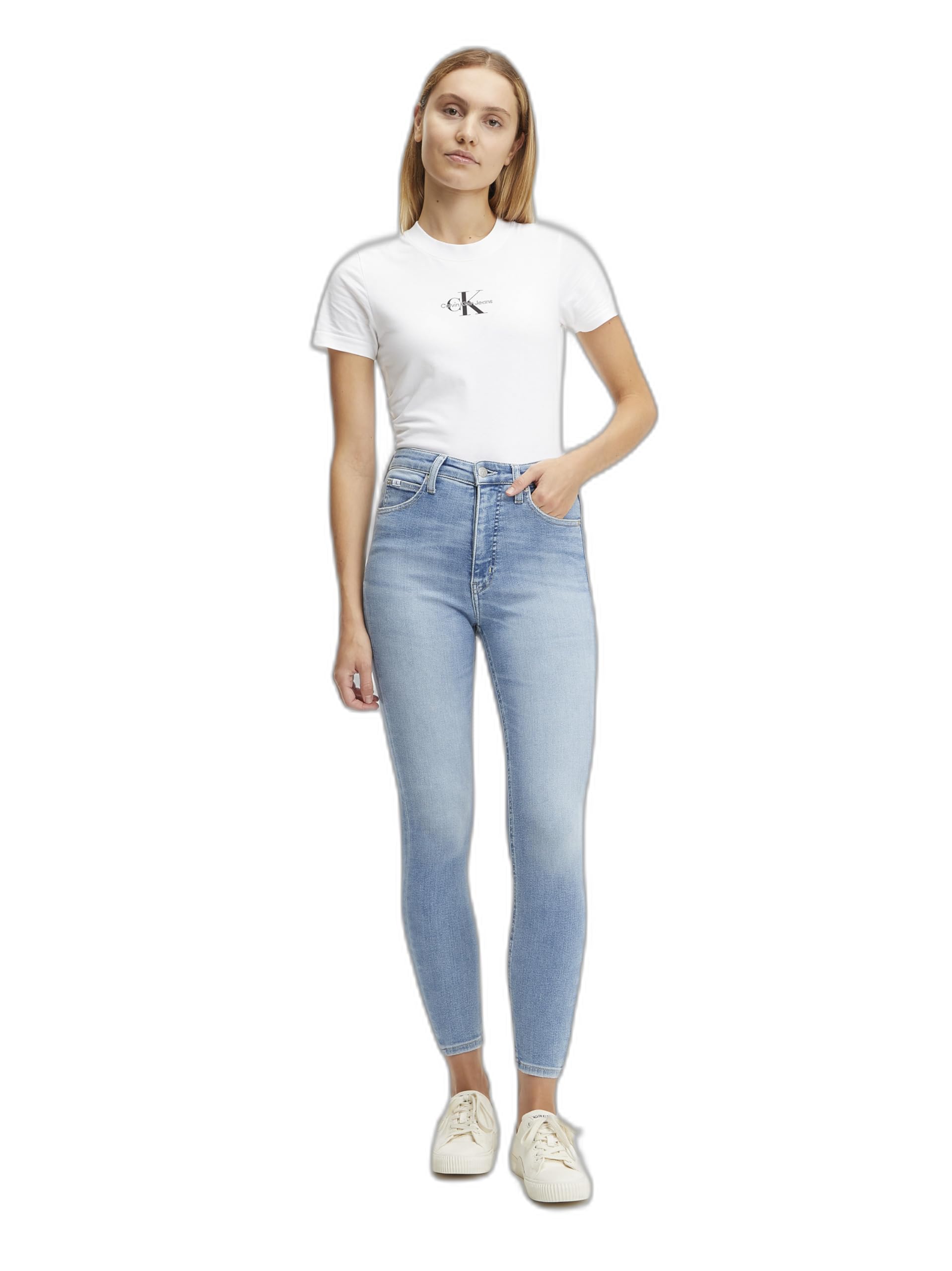 Calvin Klein Jeans - High Rise Super Skinny Ankle J20j221583, Pantaloni Donna