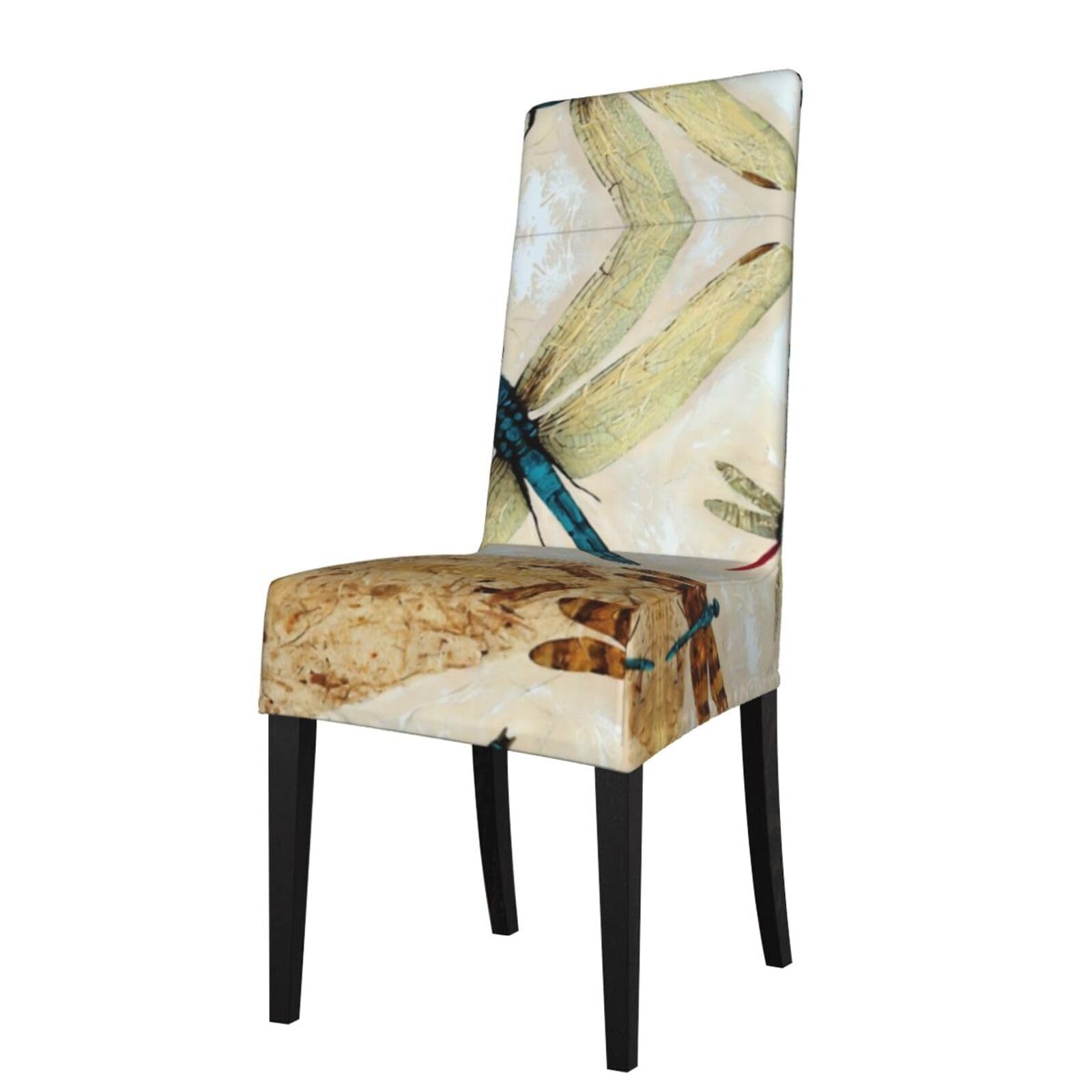 WHJDPP Dragonfly Flying Prints Protection Cover for Dining Chair - Stretchy Seat Throw Covers, Wrinkle-Free & Easy Care for Hotel, Wedding & Home Dining Chairs