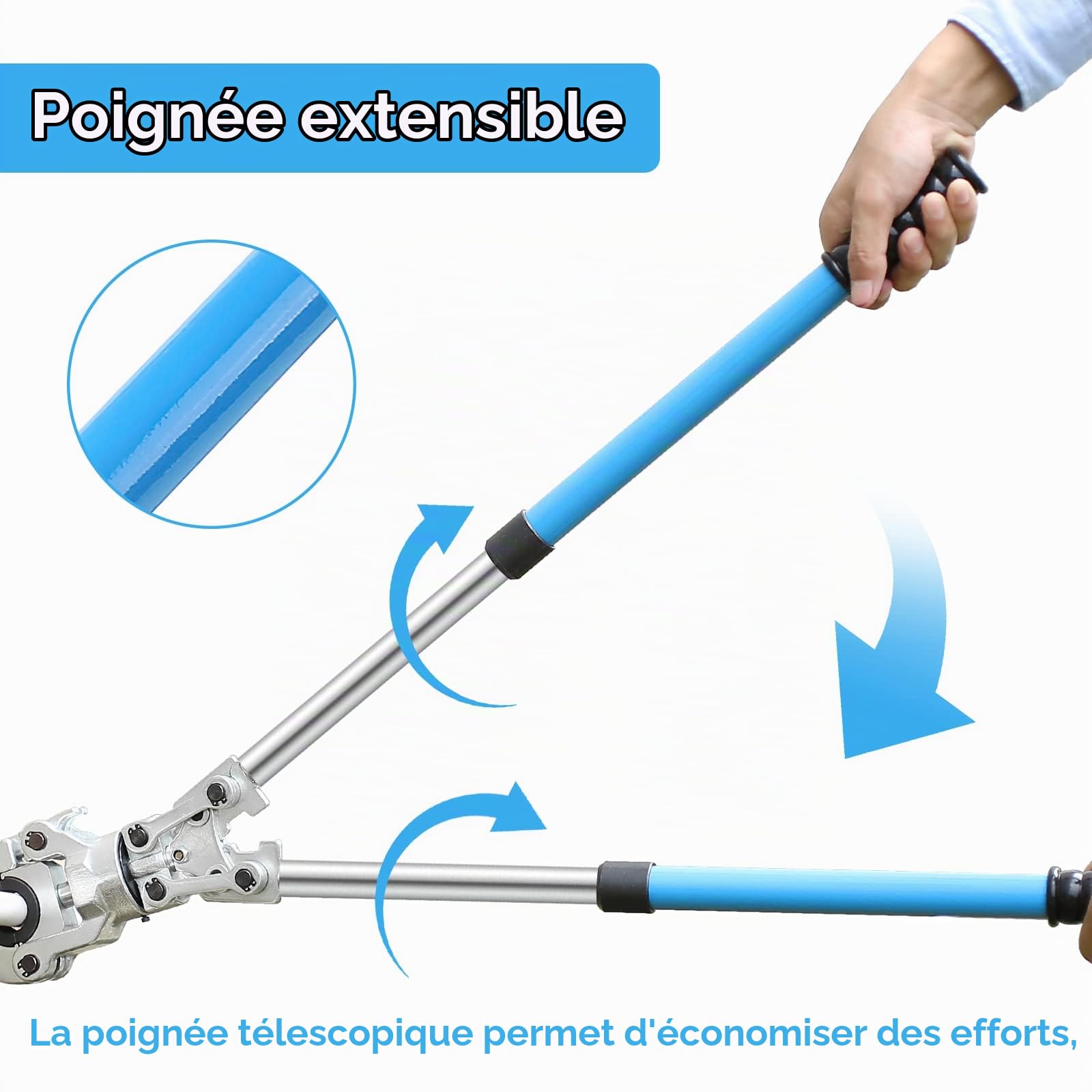 Pince Sertir Multicouche TH, Mallette Complète avec Pince à Sertir Manuelle, Matrices Φ 16, 20, 26, 32mm, Sertisseuse Multicouche pour Tube PEX/PPR