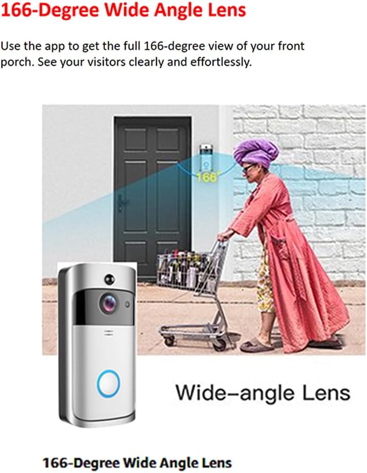 BSLVWG Wireless Video Doorbell Camera with Chime,PIR Motion Detection,Indoor/Outdoor Surveillance with Smart Human Detection,1080P HD, Night Vision, 2-Way Audio,2.4G WiFi,IP65,Battery Powered (Black) 6 610xm5q1 2L. AC SL1000