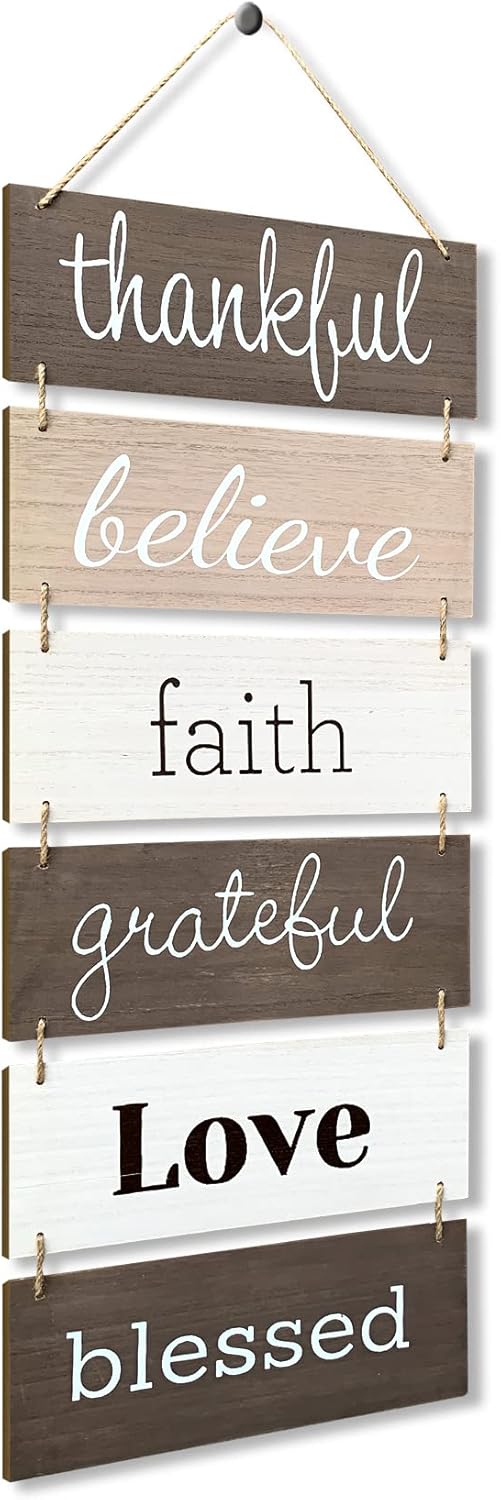 Rustic Hanging Wall Decor Sign - Farmhouse Vertical Art