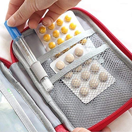 Image of First Aid Bag, Empty First Aid Pouch, Mini Portable Medical Bag for Outdoor, Camping Hiking, Travel Emergency, Multifunction Emergency Medicine Storage (Multicolour)