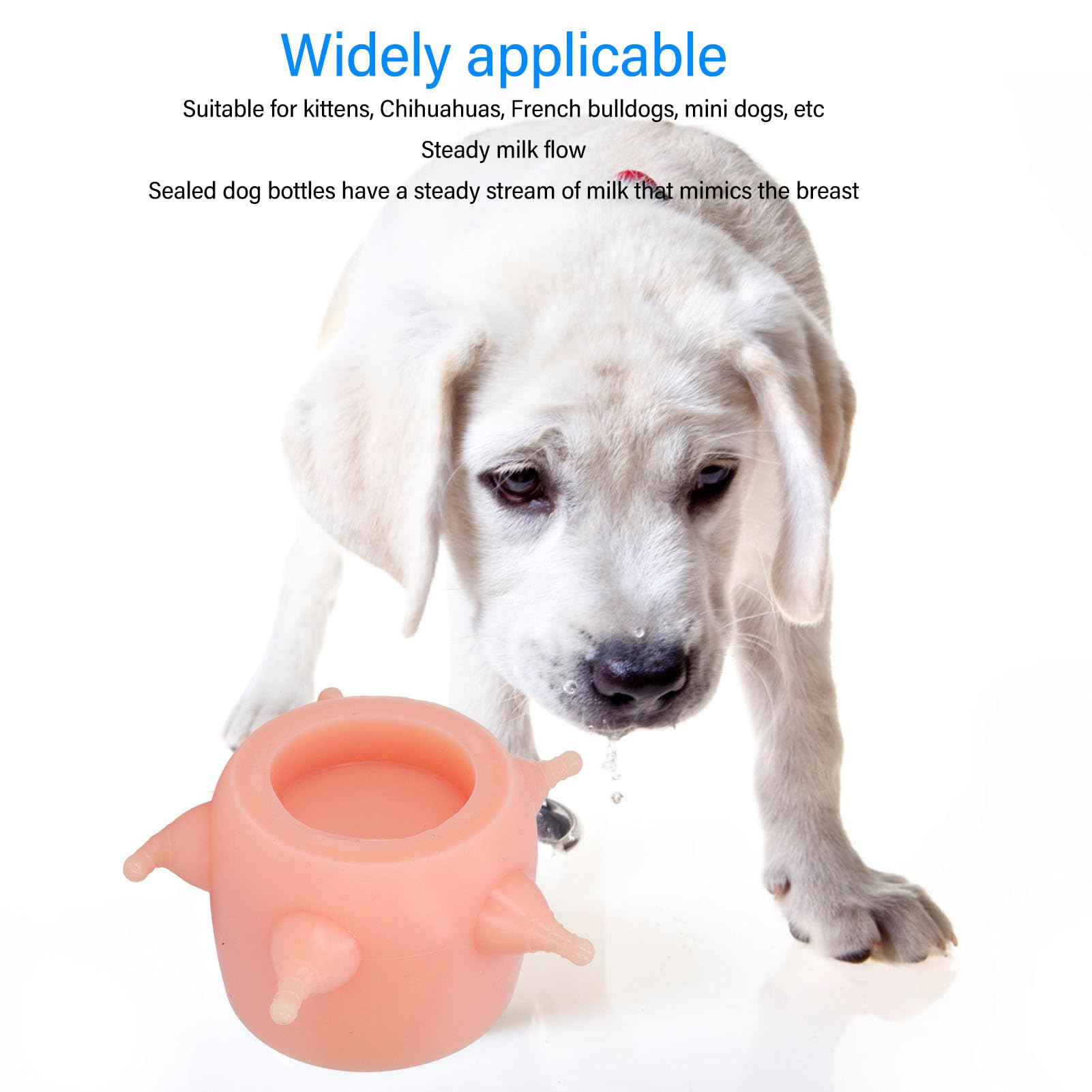 Ciotola per Latte per Gattini, Dispenser per Latte in Morbido Silicone Riutilizzabile con Design Ad Alta Simulazione per Gattini Appena Nati e Cura dei Cuccioli