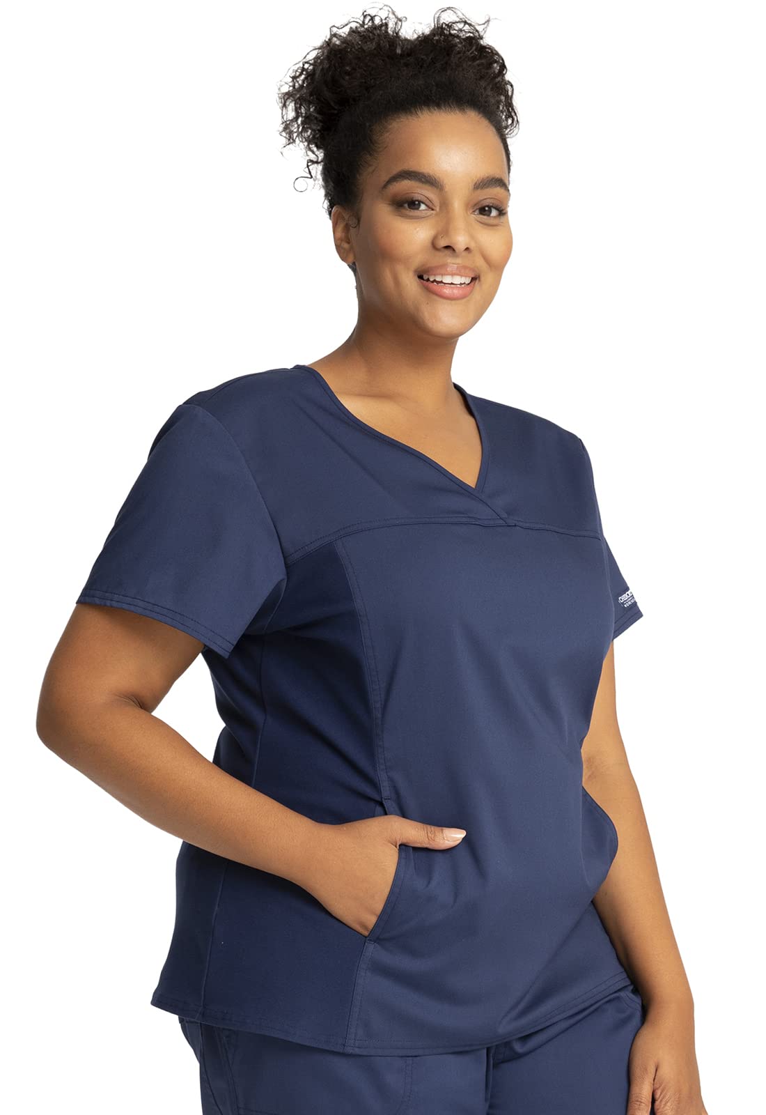 Cherokee WW2875 - Camiseta de uniforme médico para mujer, cuello en V, pantalón deportivo con cintura elástica WW115
