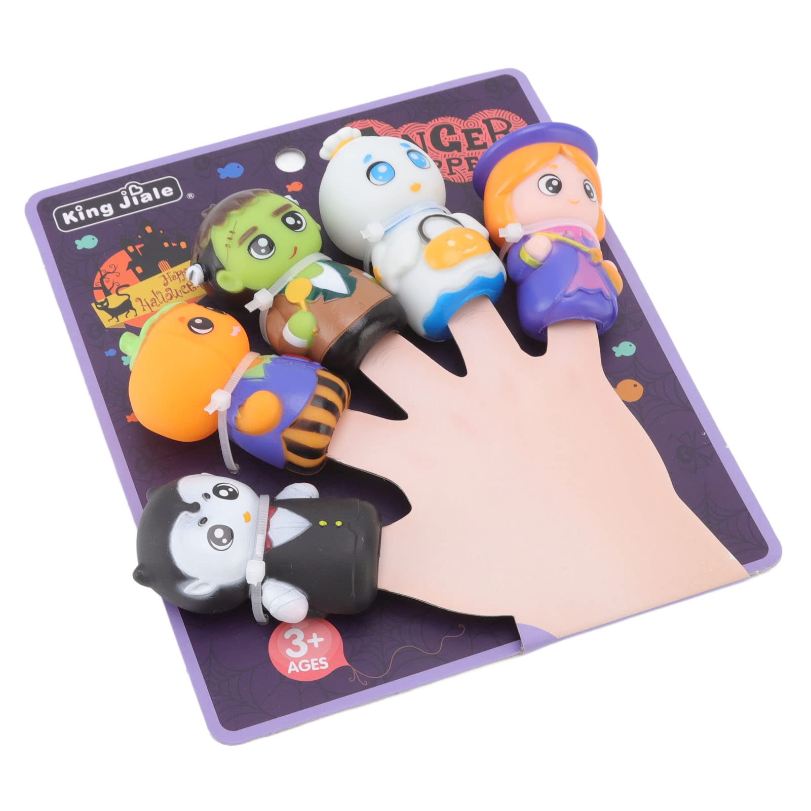 Walmeck Halloween Finger Puppets for Kids, 5-Pack Cartoon Set
