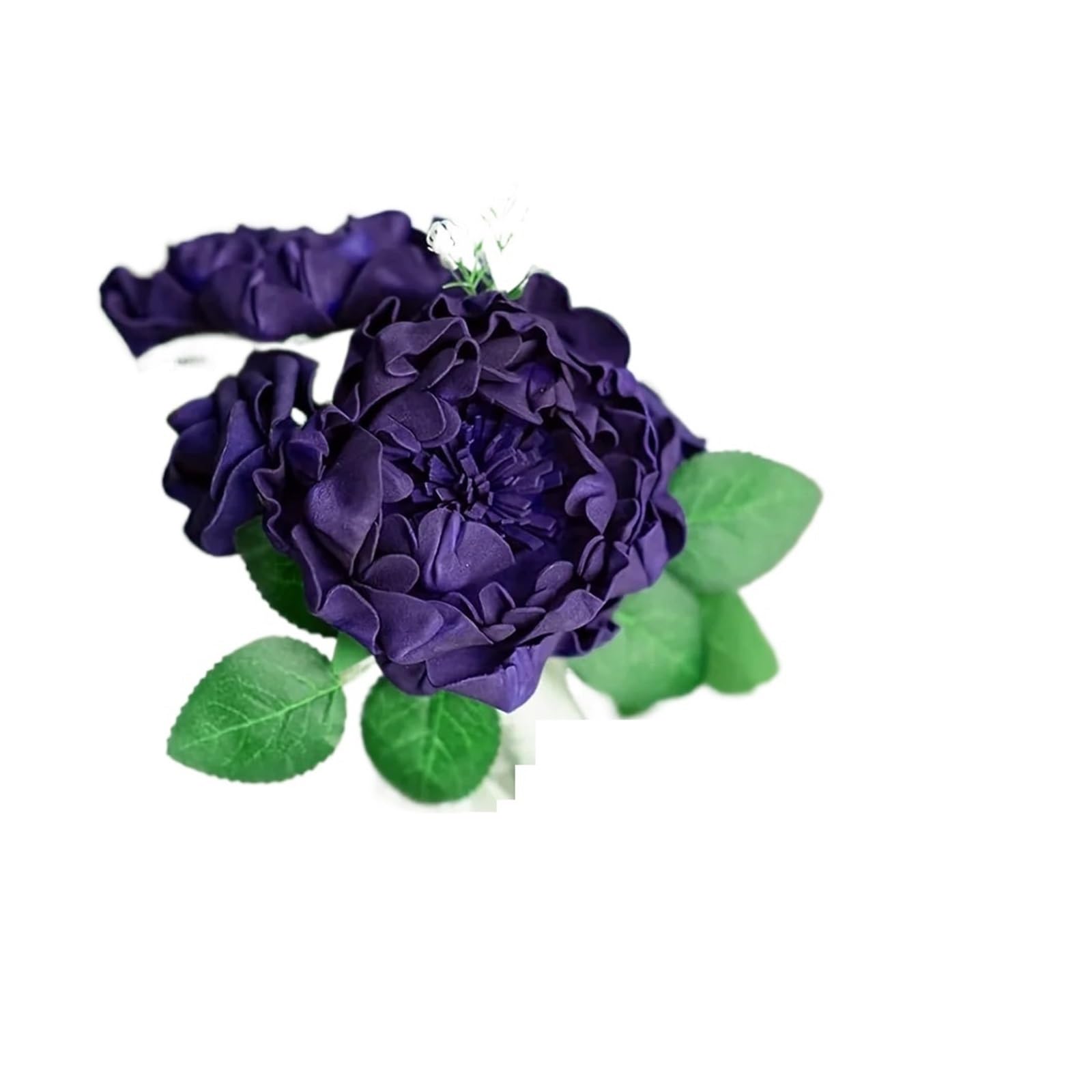 MWAHJU Artificial Flowers 16PCS 4" Deep Purple Blooming Peonies Fake Roses With Stem For DIY Wedding Bouquets Centerpieces For Home