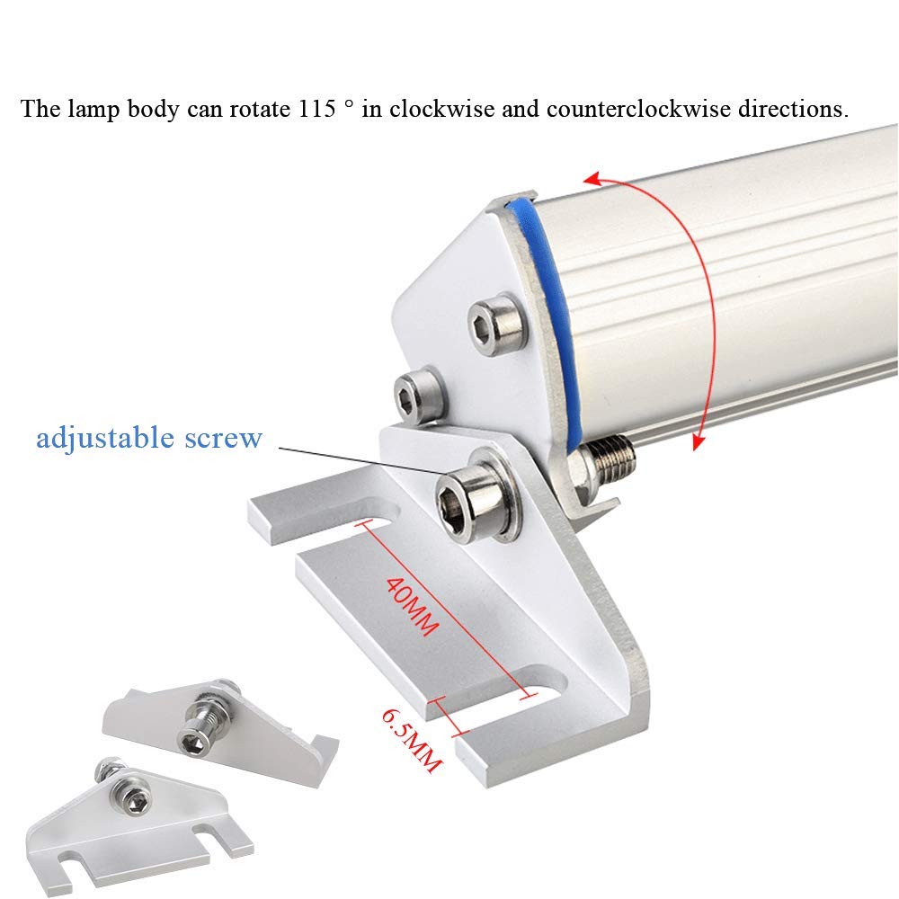 YJINGRUI Luce da lavoro industriale Illuminazione 115° e pieghevole Illuminazione impermeabile per officina (110~220V, 622mm 20W)