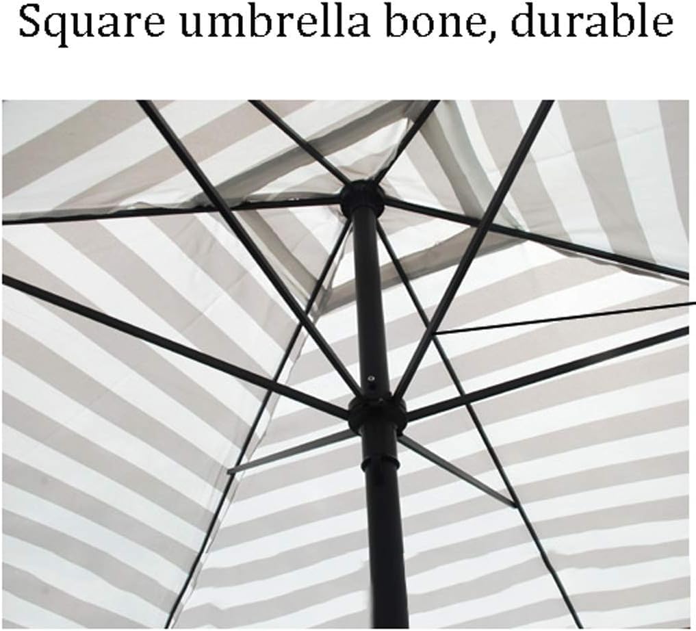 LYGSWDB Ombrellone da Giardino Ombrellone da Tavolo per Esterni Ombrellone da Patio a Strisce Rettangolari per Esterni 6,6ft/2M, Ombrellone da Spiaggia Senza Base, Ombrellone da Tavolo per Giardino