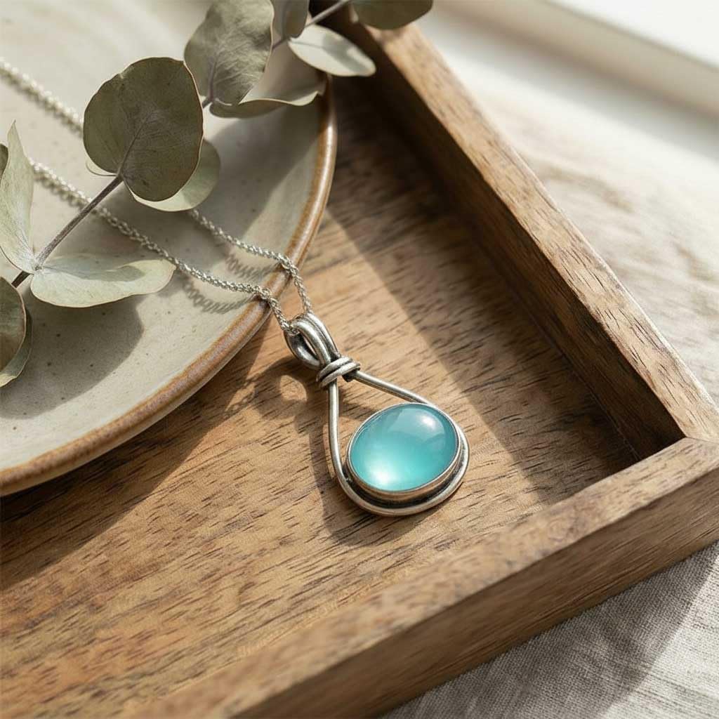 JEWELOPORIUM Boho Handmade Jewelry Natural Gemstone Labradorite, Amethyst, Rose Quartz, Lapis Oval 925 Sterling Silver Plated Pendant Necklace For Women