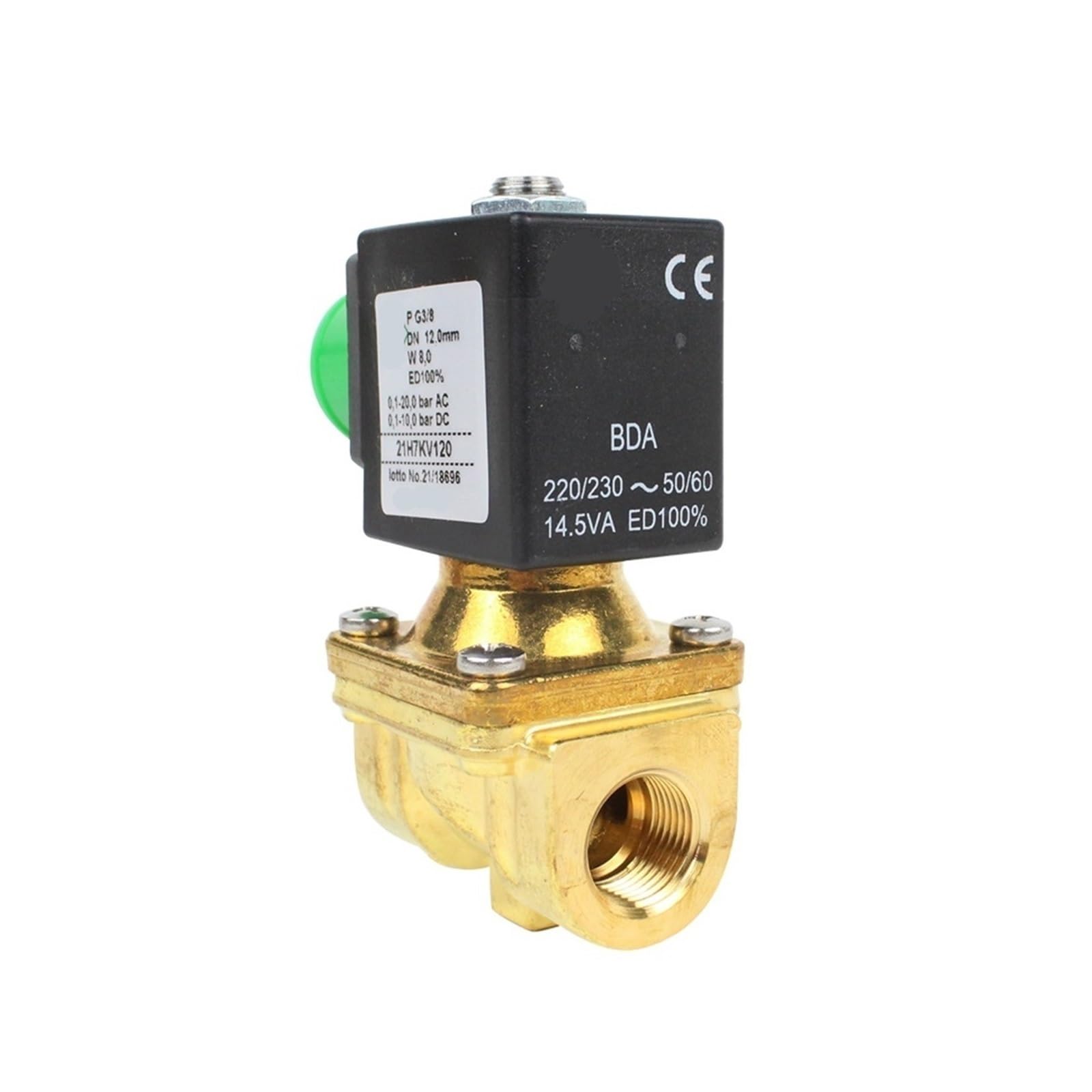QXWPBIBAN 21H7KV120 21H8KV120 21H9KV180 DN15 1/2 DN20 Normally Closed 12V Solenoid Valve 220V 24V 110V for Water Air DN10(21H7KV120(8W) DN10)