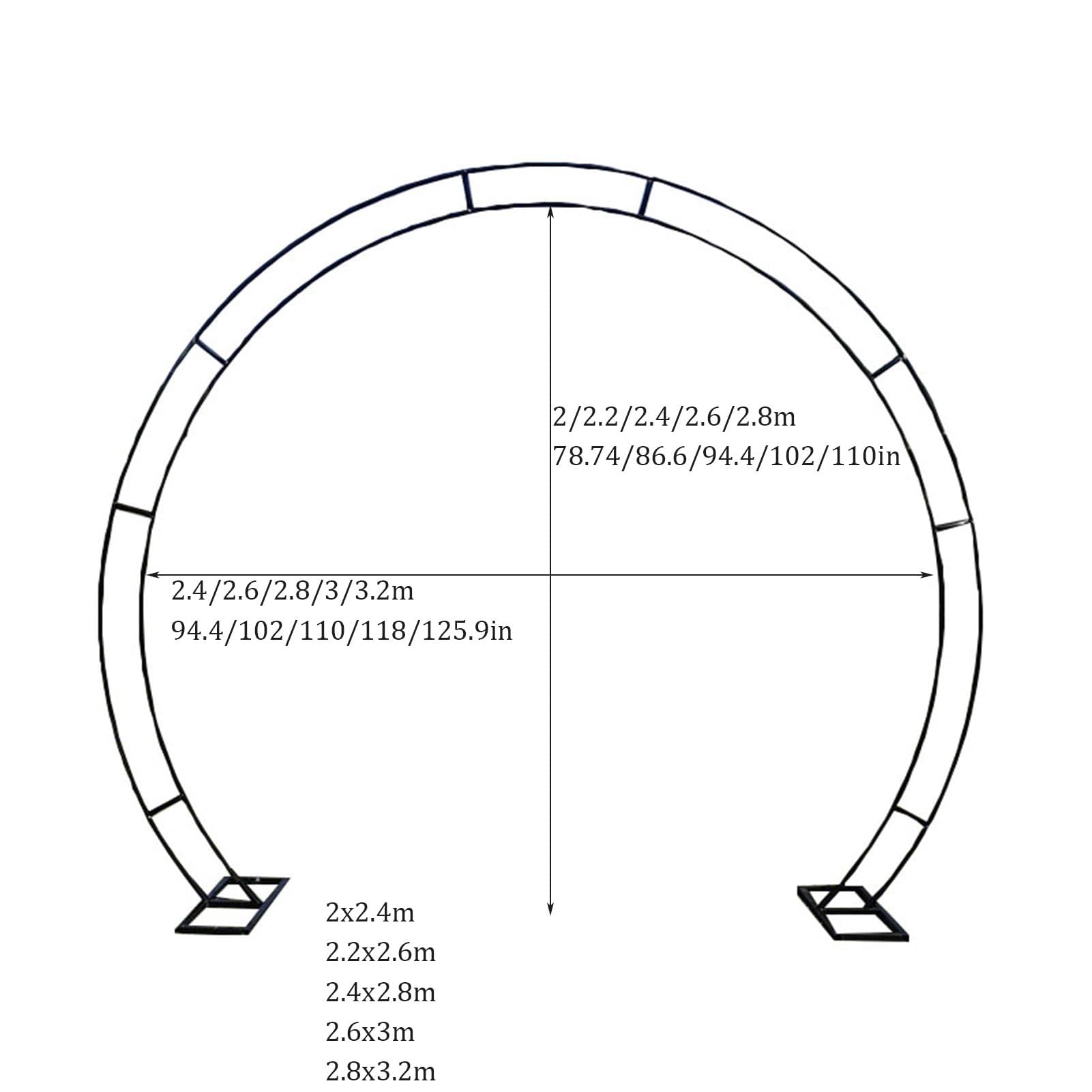 Solidny metalowy łuk ślubny Cle Arbor Moon Gate - Ele Garden Det na przyjęcia weselne t na imprezy plenerowe artykuły i tła fotograficzne